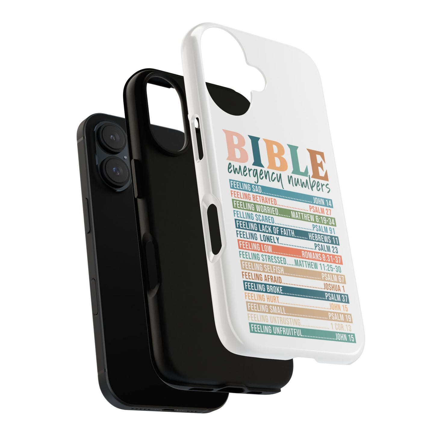 Bible Emergency Numbers Phone Case - Tough & Inspirational Design
