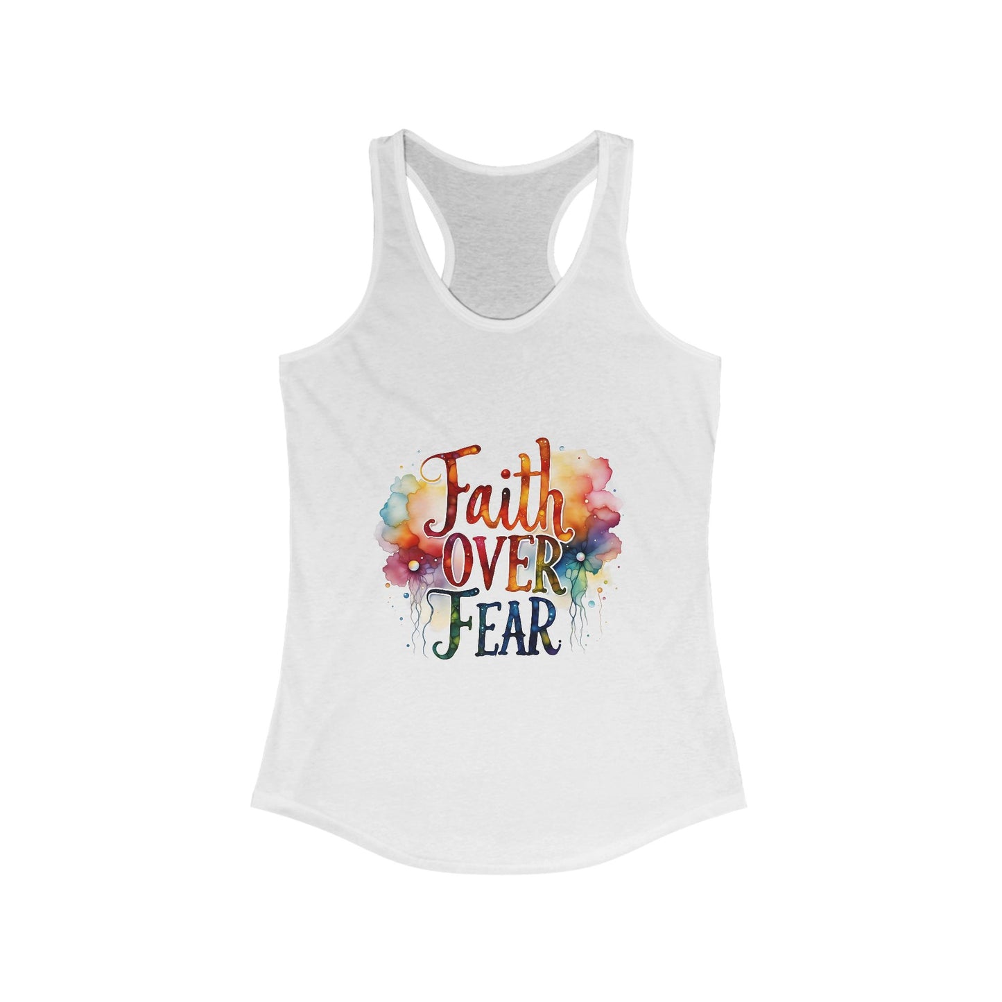 Faith Over Fear Women's Racerback Tank Top - Inspirational Workout Shirt