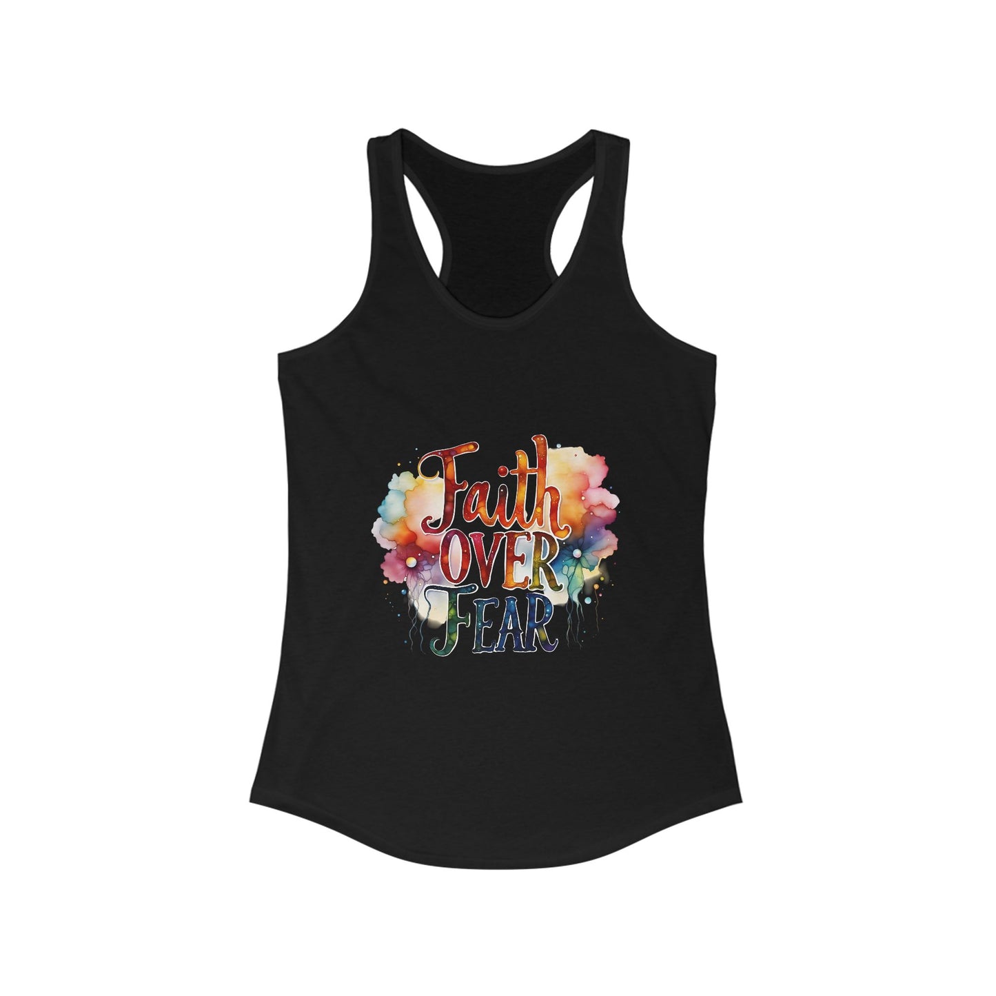 Faith Over Fear Women's Racerback Tank Top - Inspirational Workout Shirt