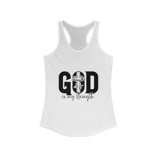 Women's Racerback Tank Top - 'God is My Strength' Inspirational Tee