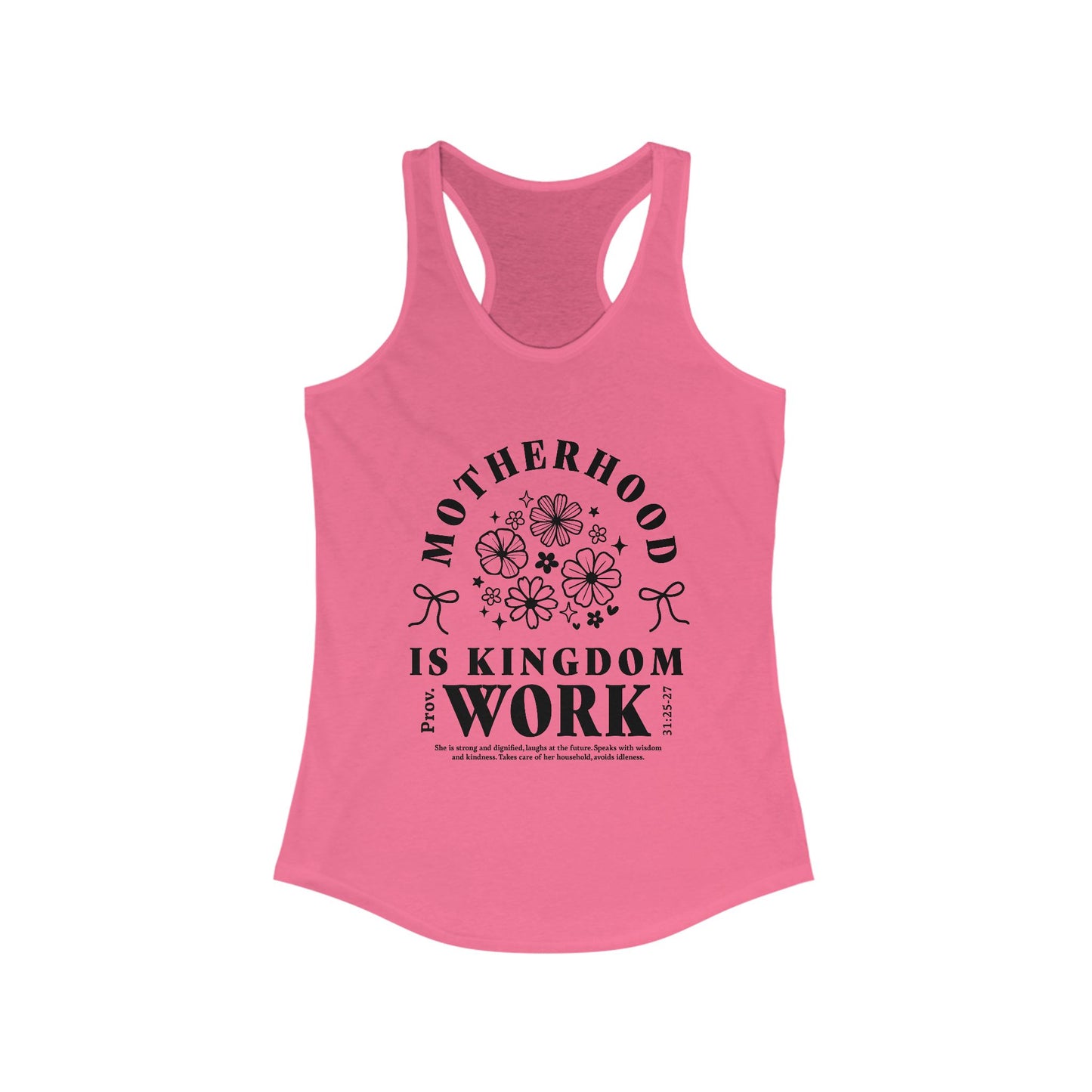 Motherhood Is Kingdom Work Racerback Tank for Moms
