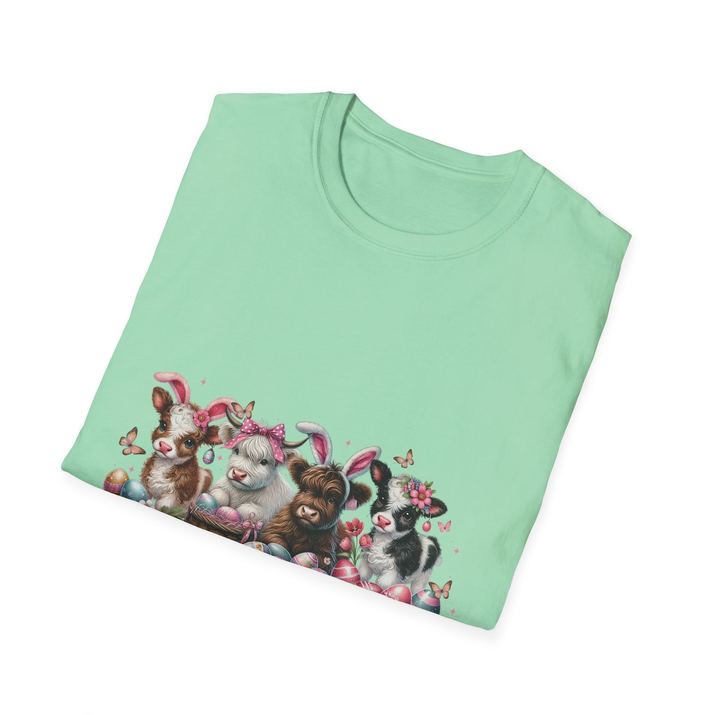 Happy Easter Highland Cow Bunny T-Shirt