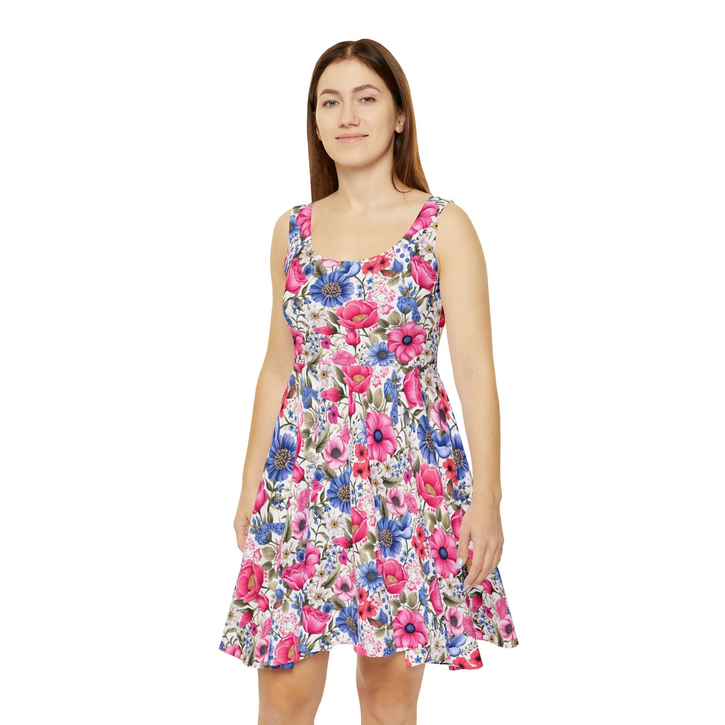 Floral Print Women's Skater Dress - Perfect for Spring Celebrations
