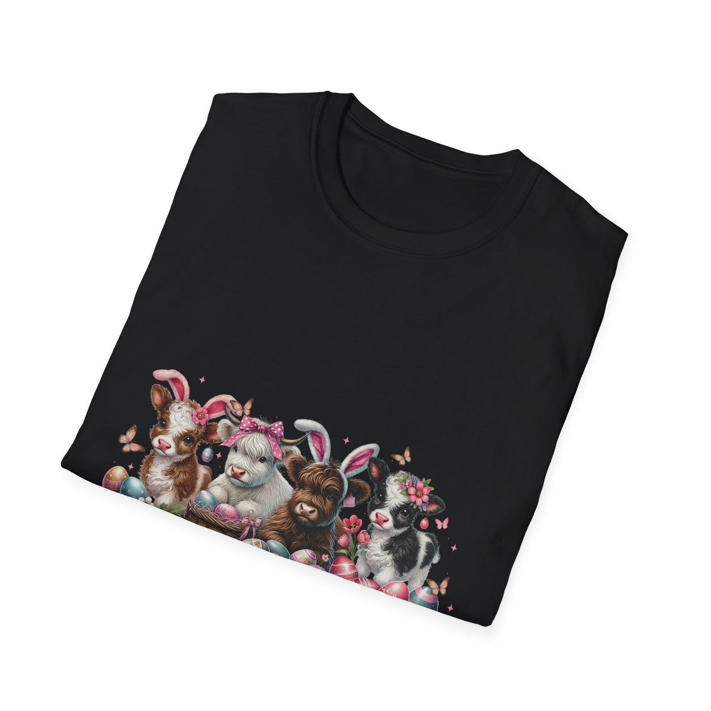 Happy Easter Highland Cow Bunny T-Shirt