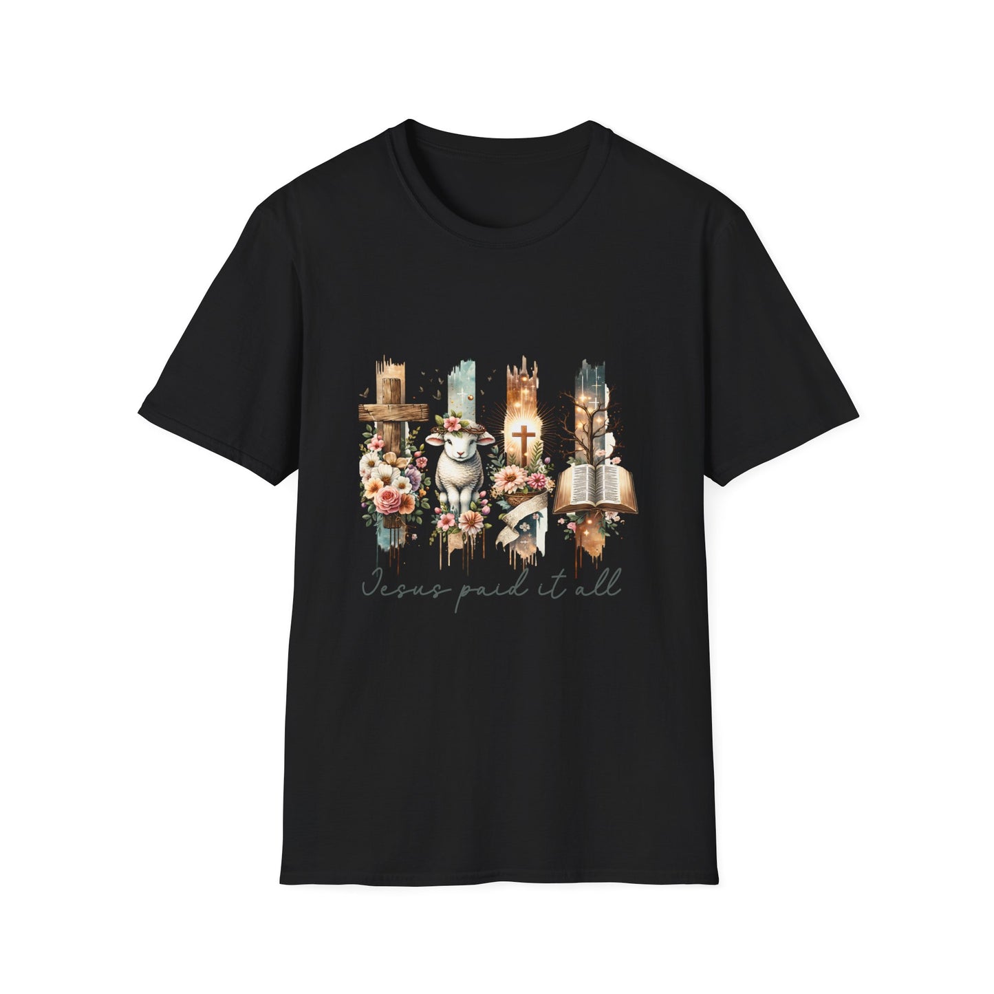 Jesus Paid It All Floral T-Shirt | Comfortable Faith-Based Tee