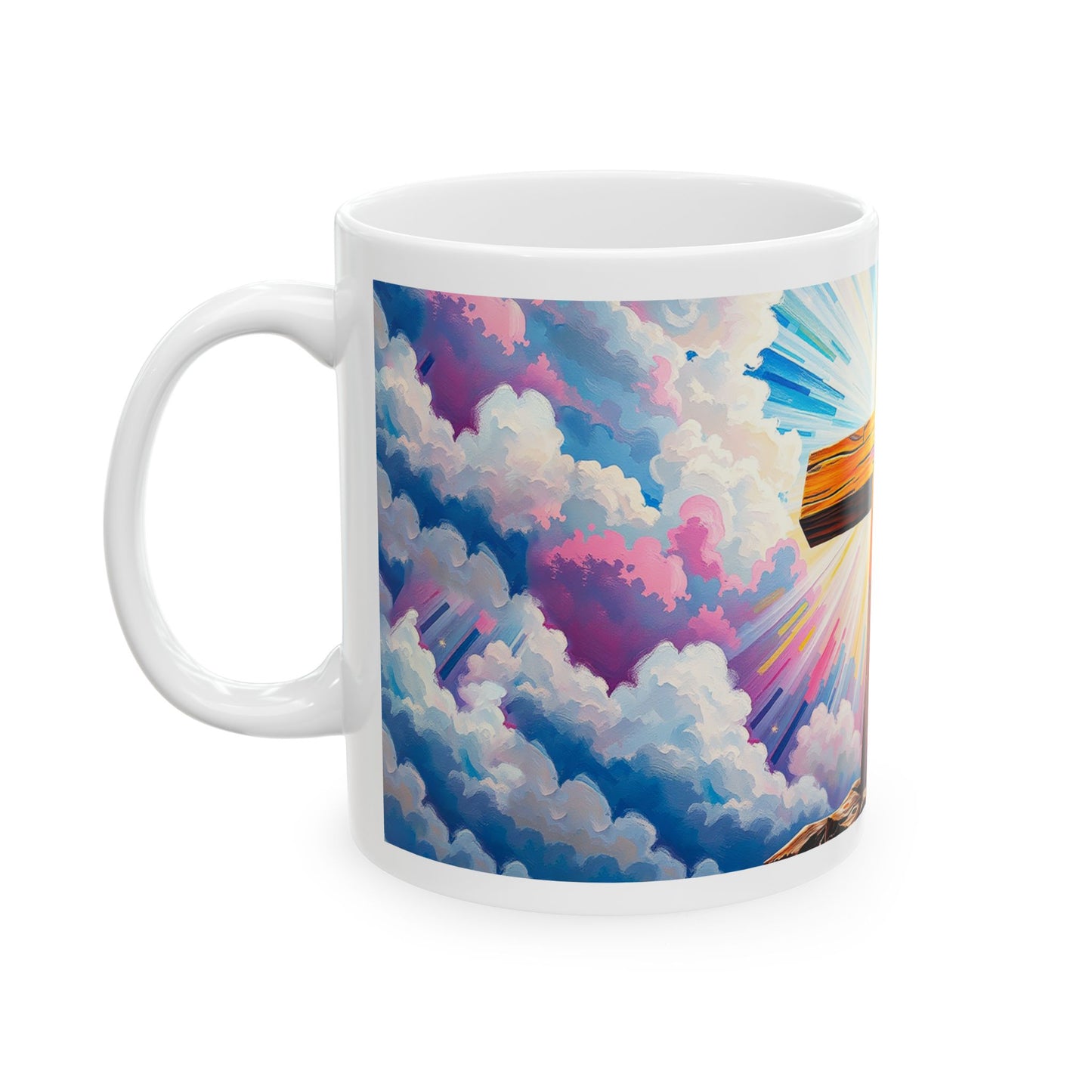 Inspirational Christian Ceramic Mug - Beautiful Cross Design - 11oz & 15oz