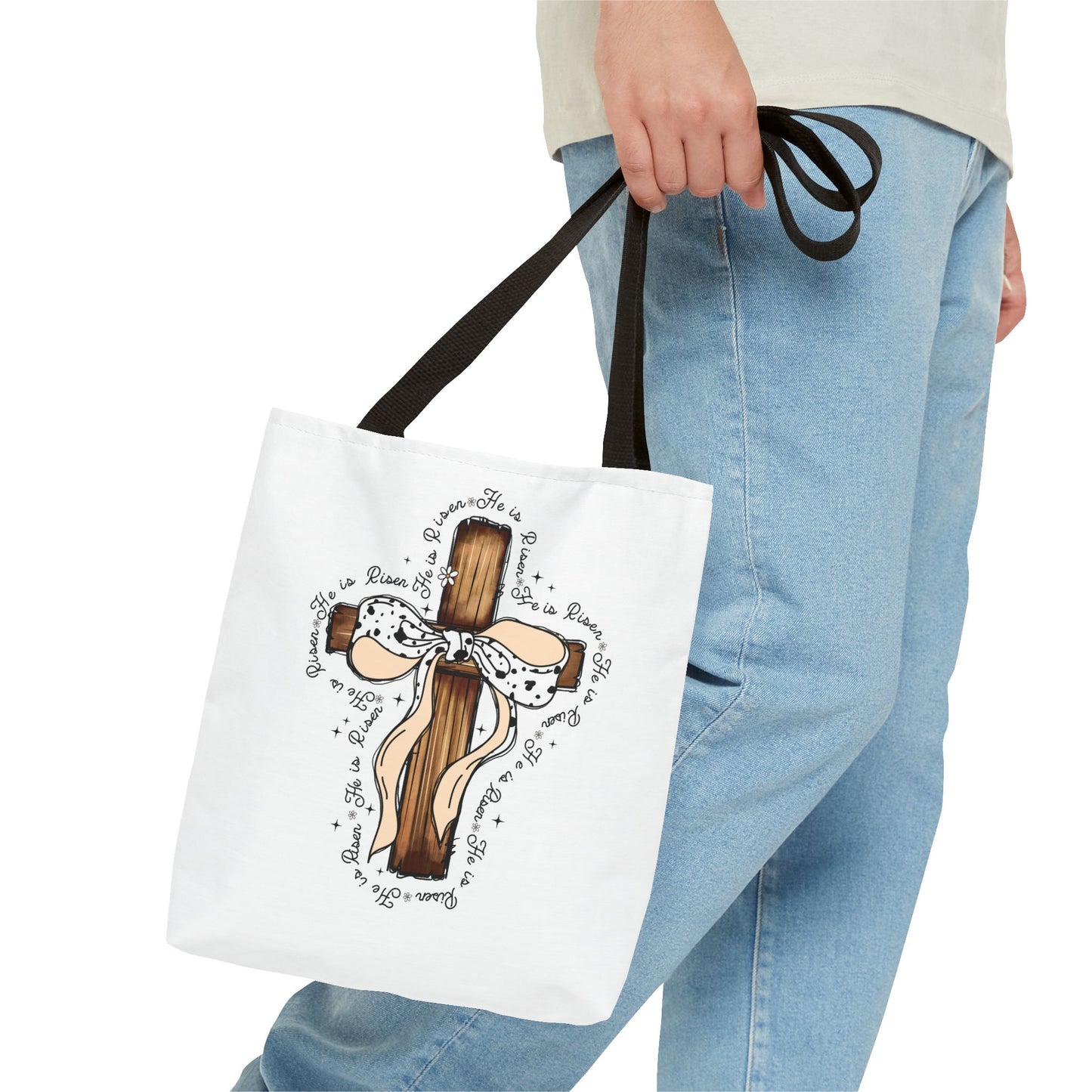 Faith-Inspired Tote Bag with Cross Design