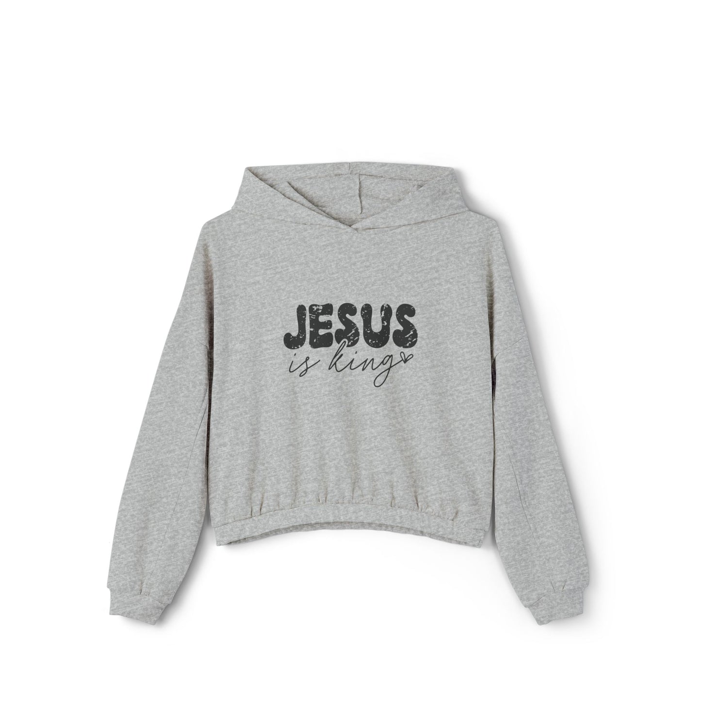 JESUS IS KING Women's Cinched Bottom Hoodie