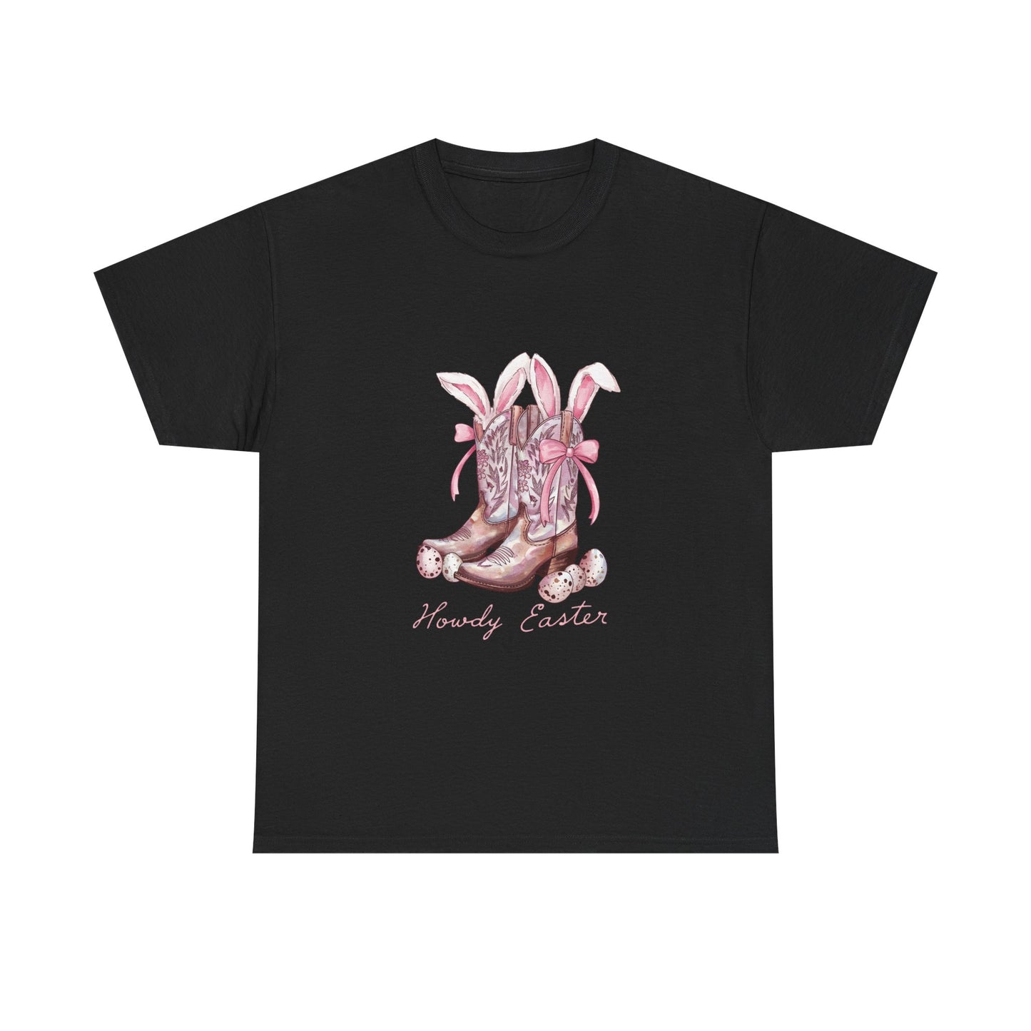 Howdy Easter Pink Cowgirl Boots - Cotton Tee
