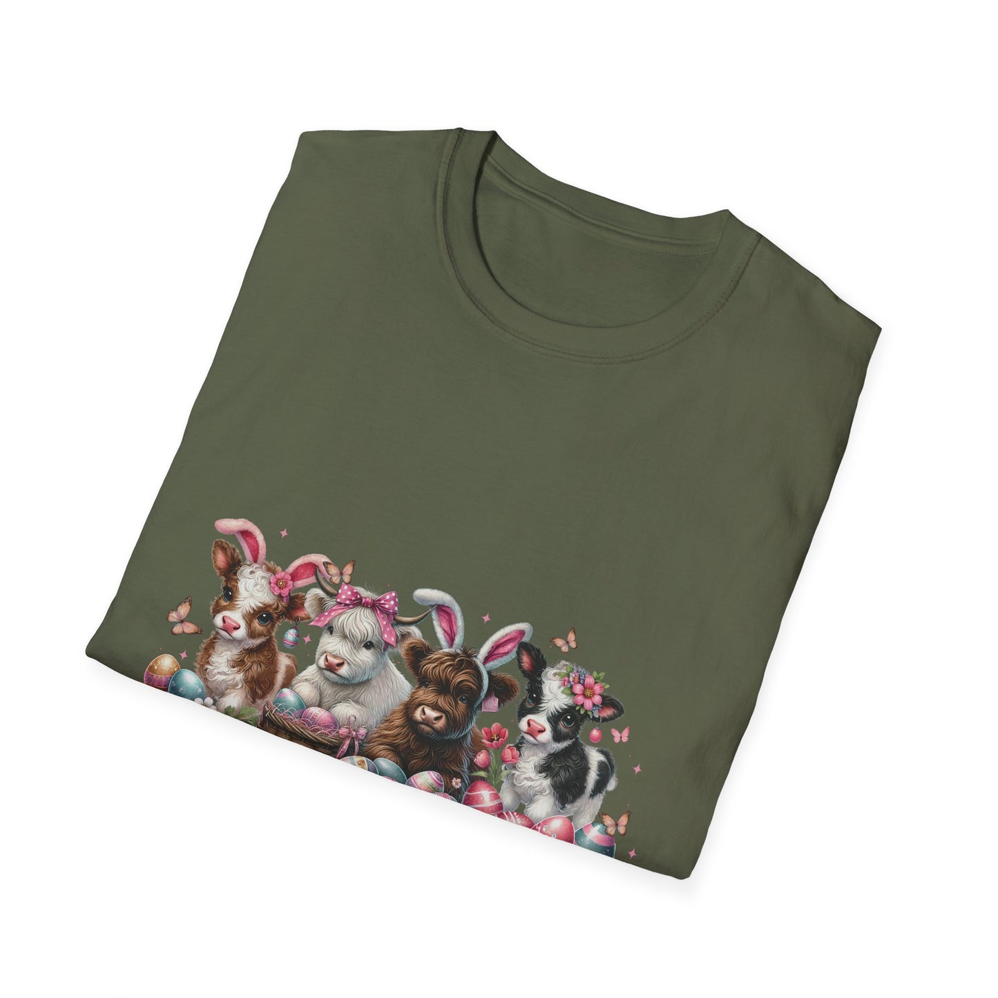 Happy Easter Highland Cow Bunny T-Shirt