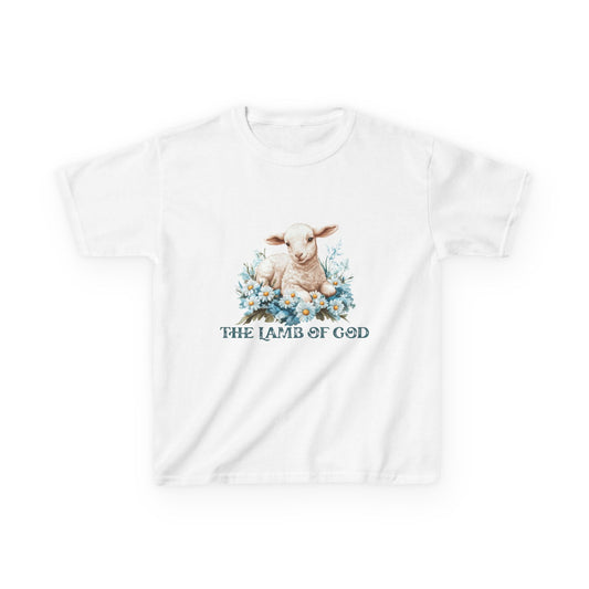 Kids Lamb of God T-Shirt - Floral Design for Children
