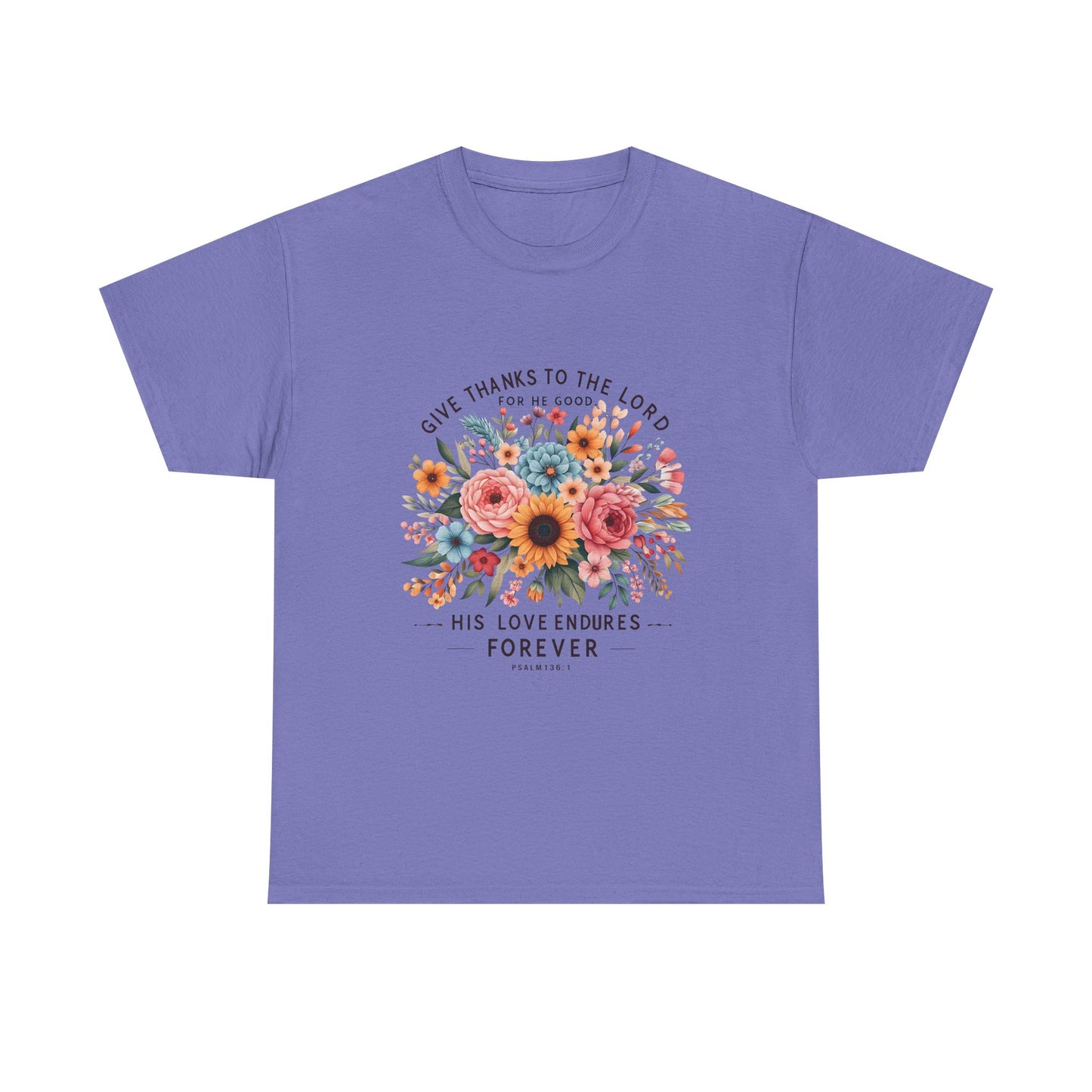 Give Thanks to the Lord - Floral Tee