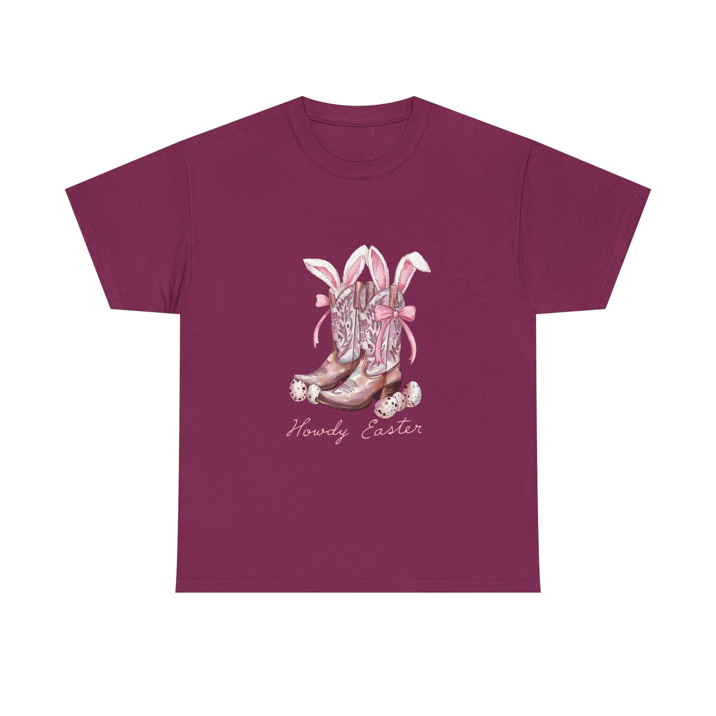 Howdy Easter Pink Cowgirl Boots - Cotton Tee