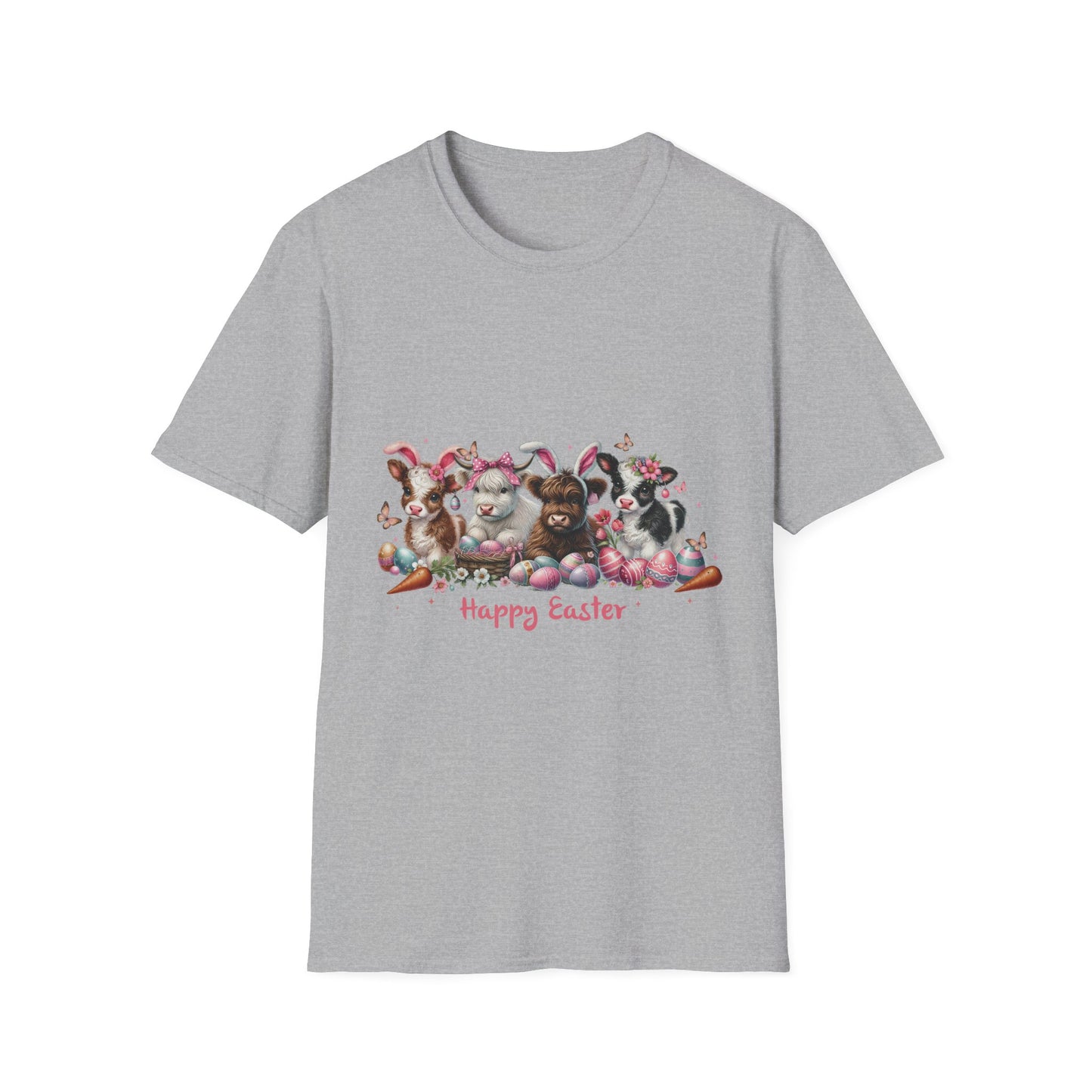 Happy Easter Highland Cow Bunny T-Shirt