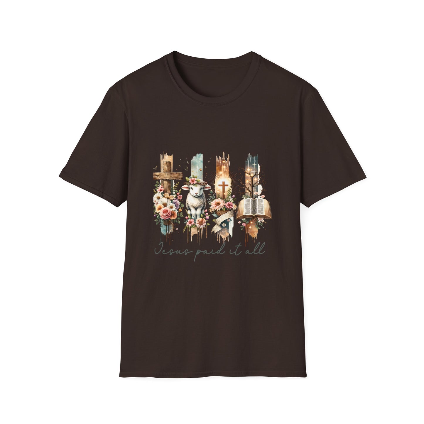 Jesus Paid It All Floral T-Shirt | Comfortable Faith-Based Tee