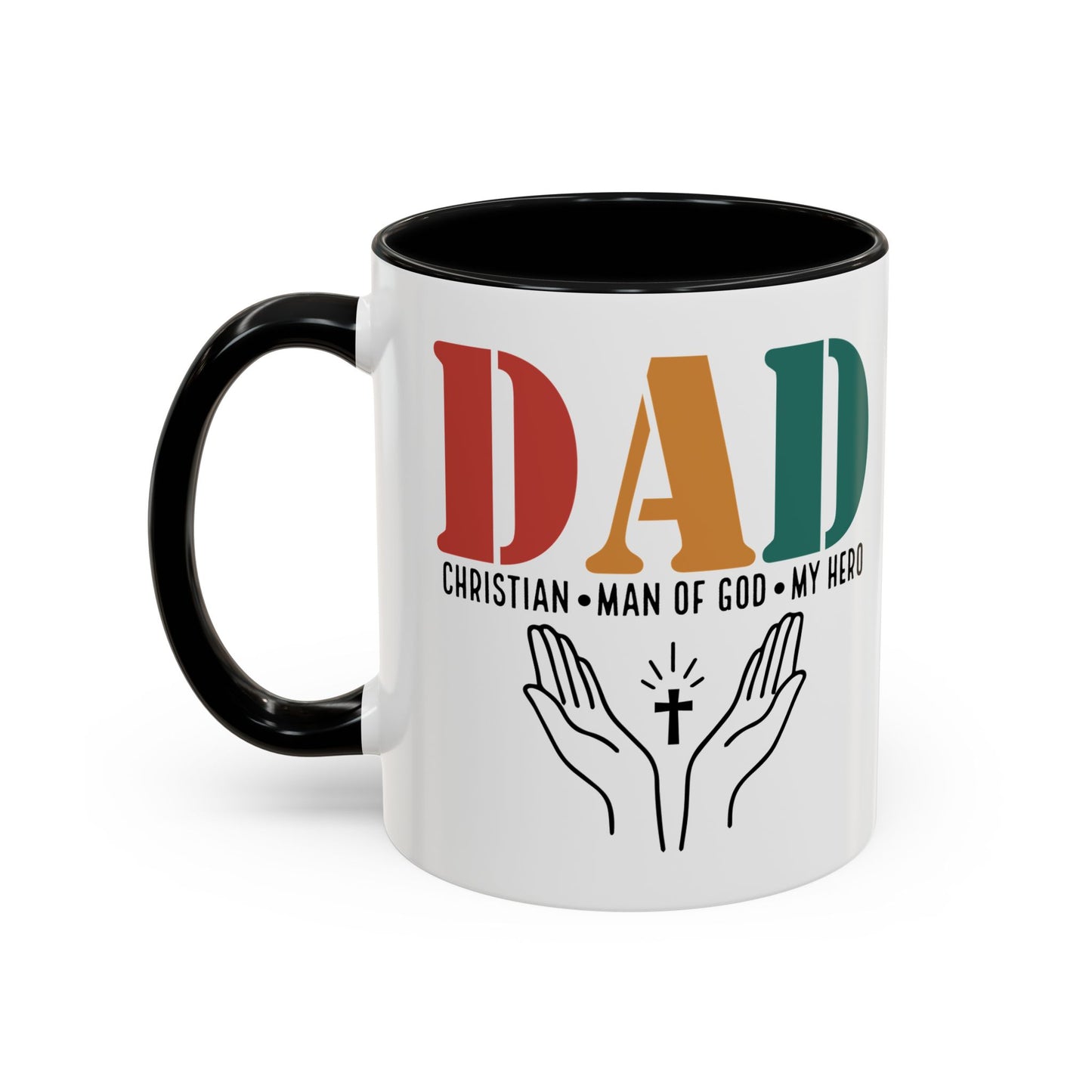 Dad Hero Accent Coffee Mug - Perfect Gift for Father's Day