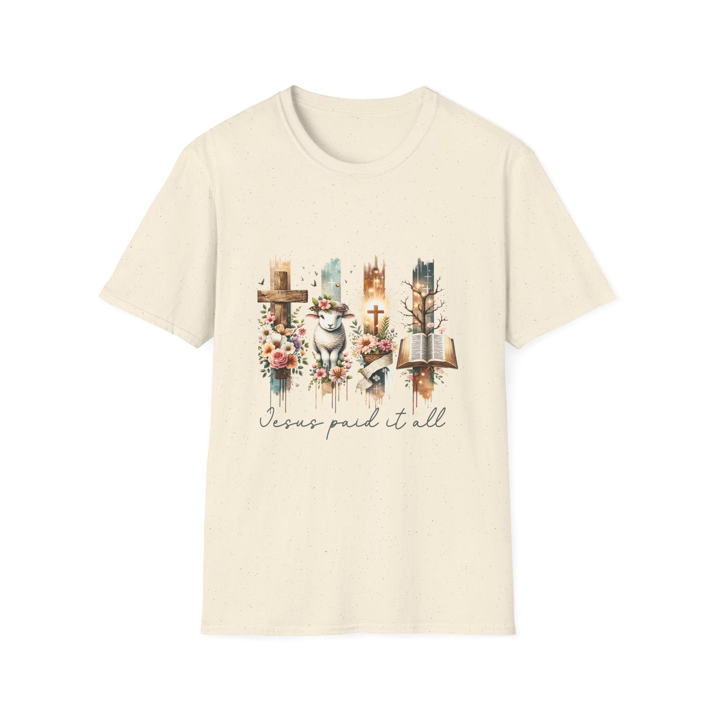 Jesus Paid It All Floral T-Shirt | Comfortable Faith-Based Tee