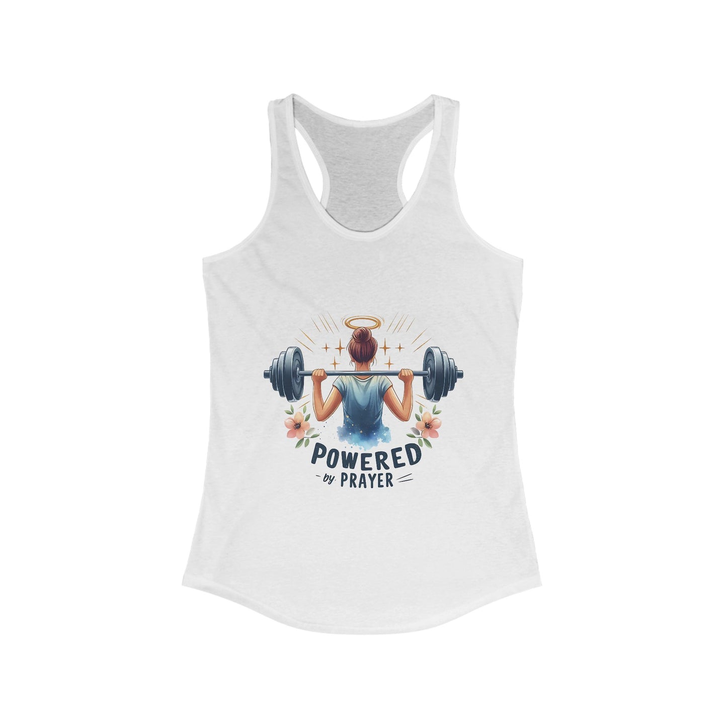 Empowered Women's Racerback Tank - 'Powered by Prayer' Fitness Top