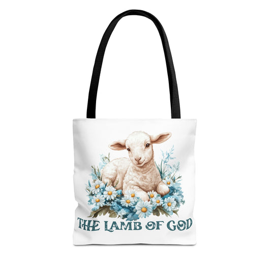 Inspirational Tote Bag - "The Lamb of God" & "Amazing Grace" Floral Design