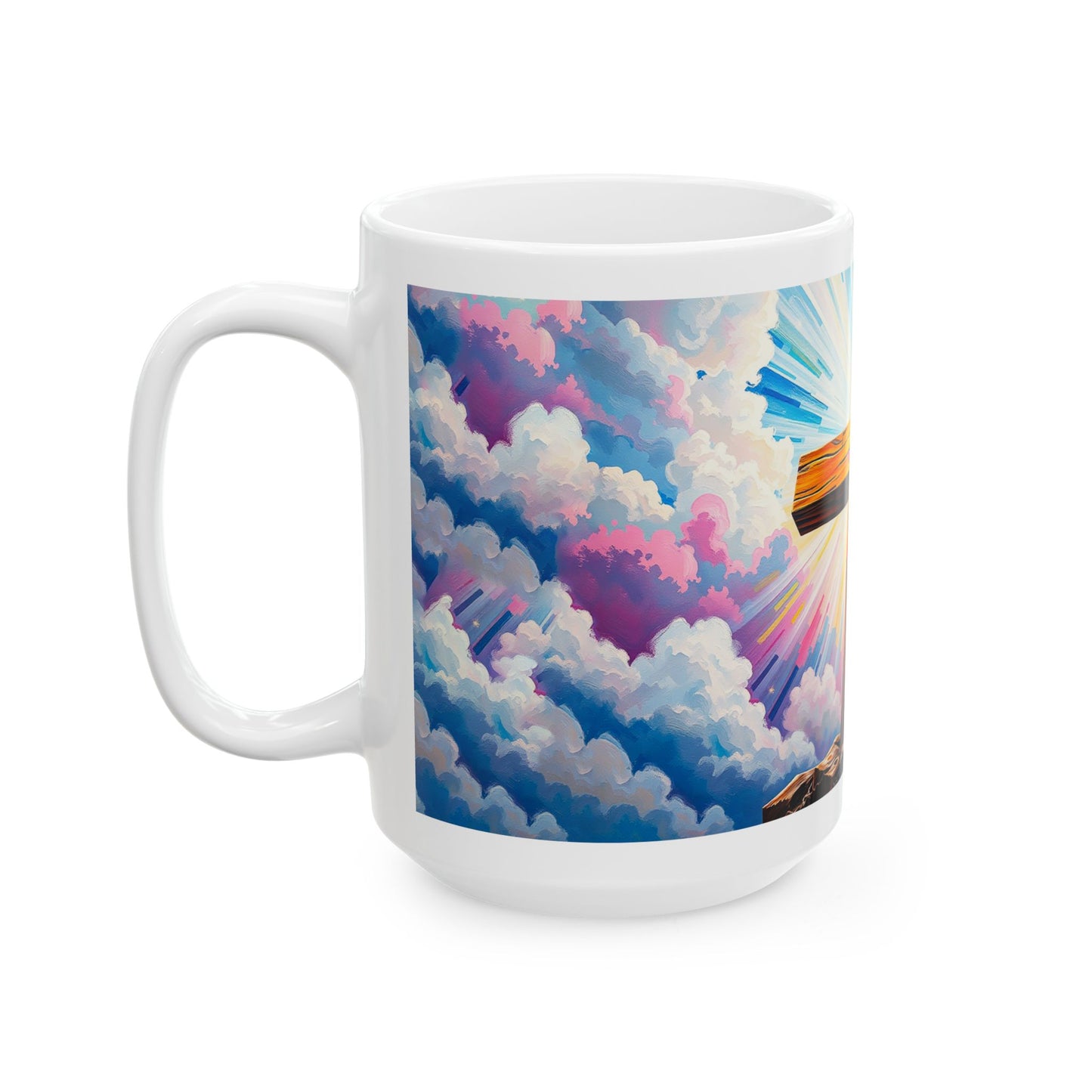 Inspirational Christian Ceramic Mug - Beautiful Cross Design - 11oz & 15oz