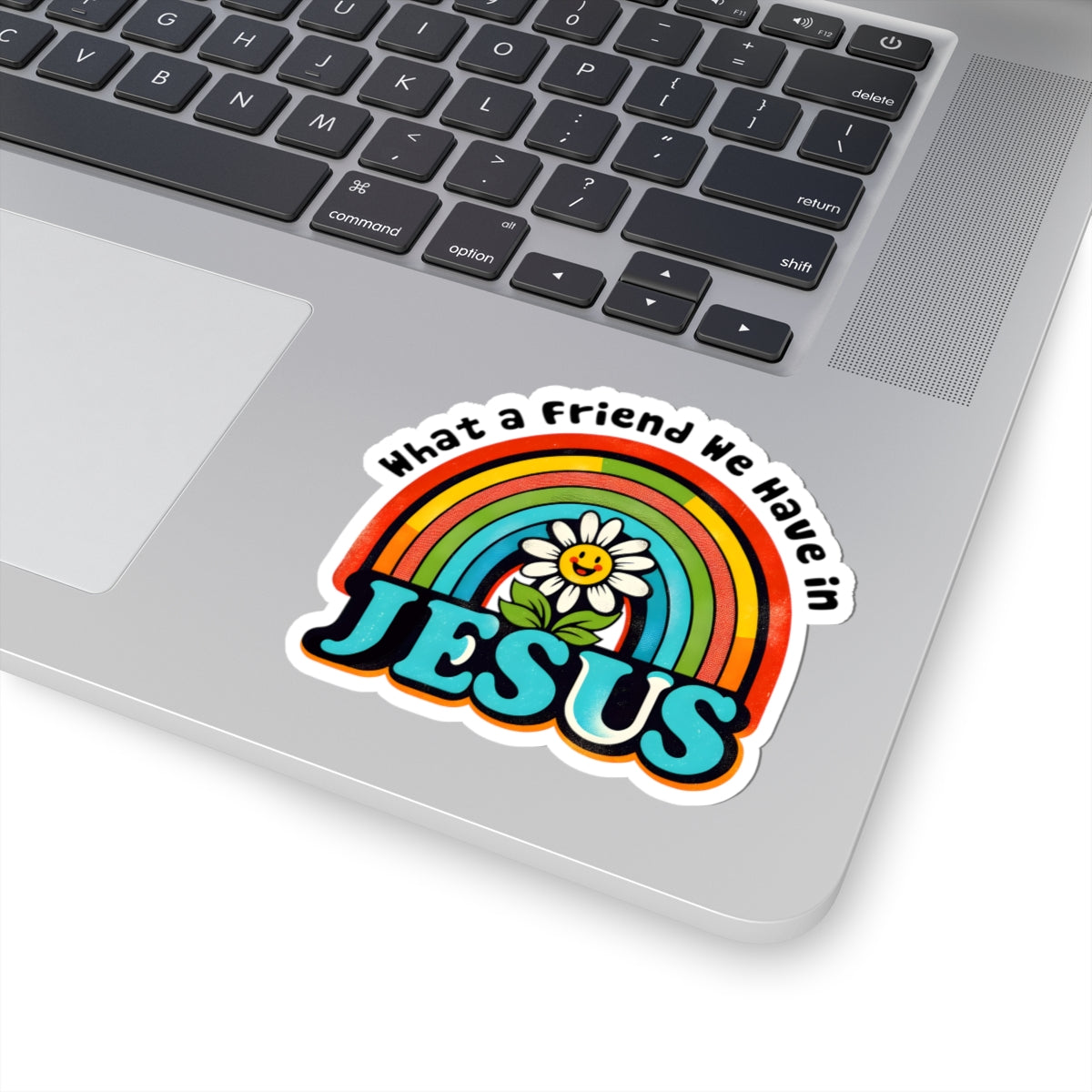 Bright Rainbow Jesus Friendship Sticker | Inspirational Laptop & Water Bottle Decor