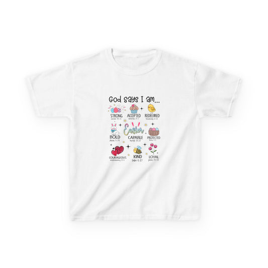 Inspirational Kids T-Shirt - 'God Says I Am'