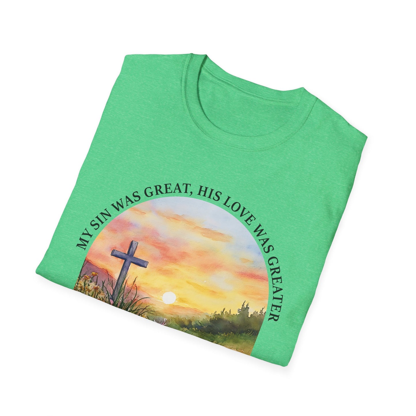 Inspirational Faith T-Shirt - John 3:16 Sunset Design