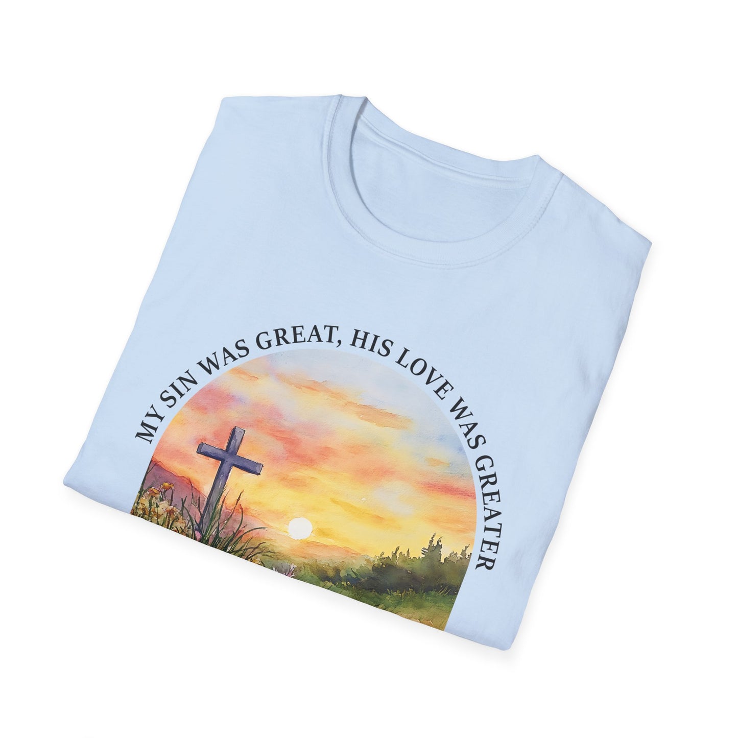 Inspirational Faith T-Shirt - John 3:16 Sunset Design