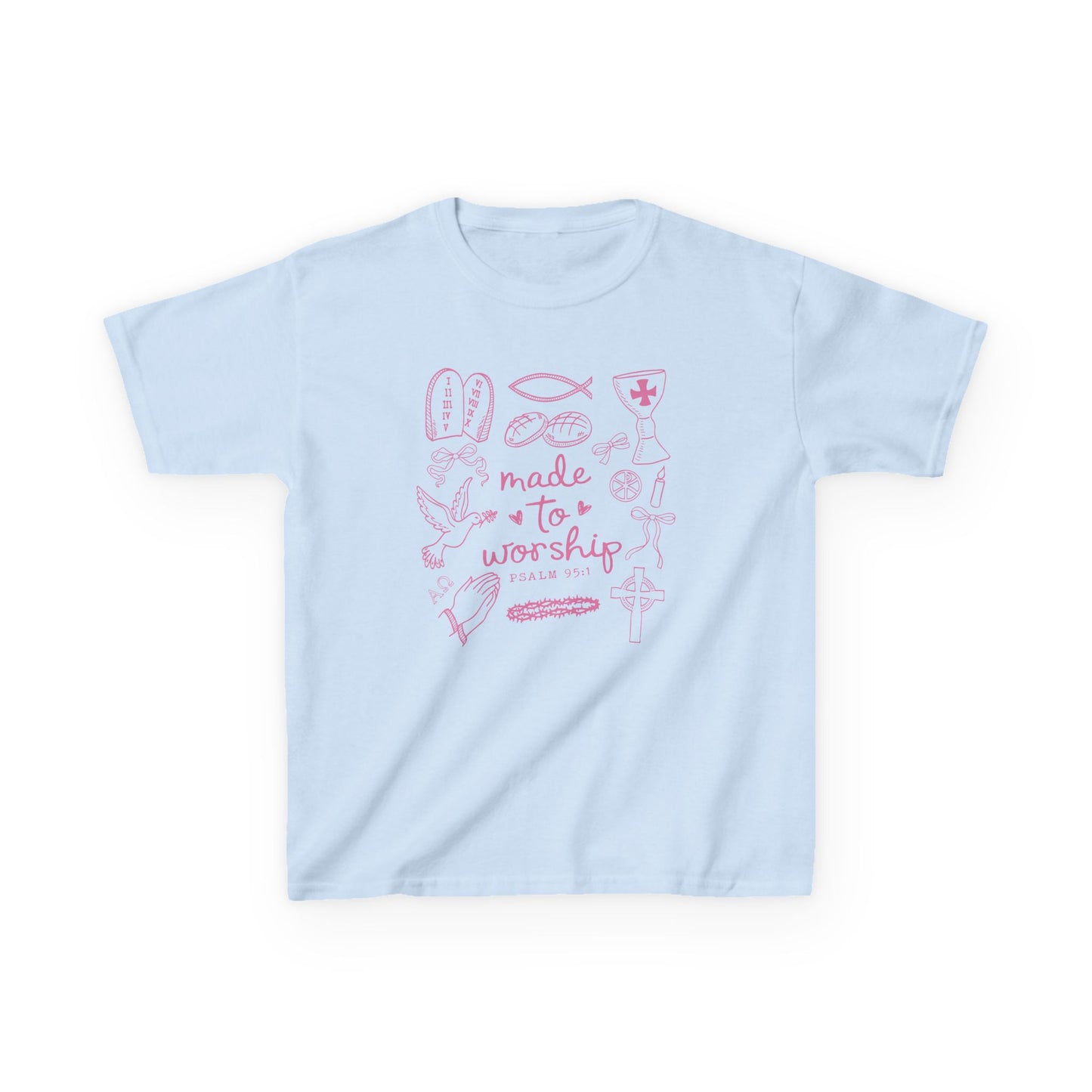Made to Worship Kids Heavy Cotton Tee - Faith-Inspired Graphic T-Shirt