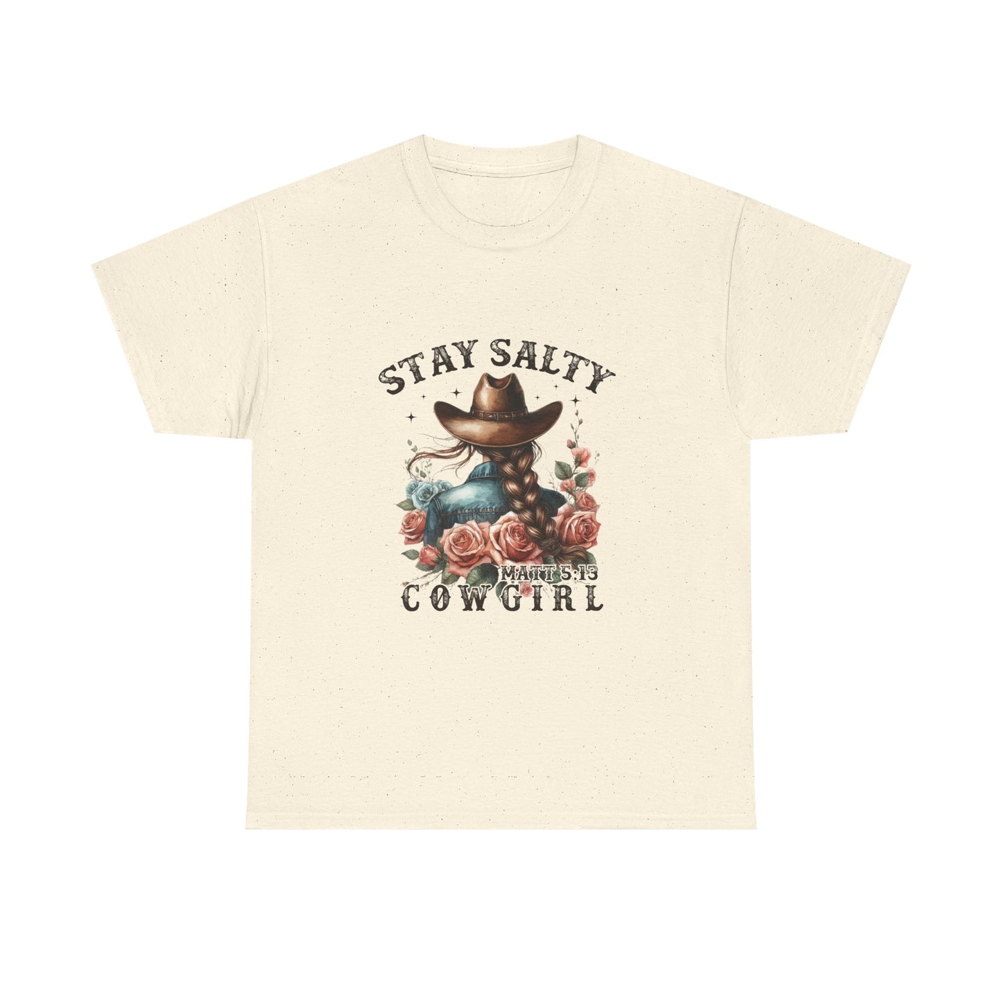 Stay Salty Cowgirl Cotton T-shirt - Trendy Western Graphic T-Shirt
