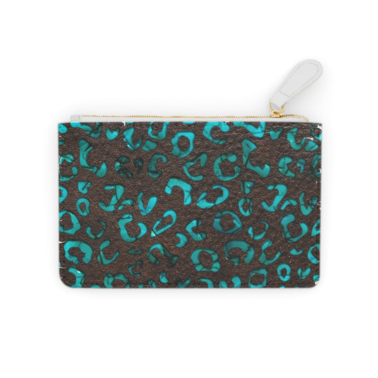 Stylish Mini Clutch Bag - Chic Leopard Print in Turquoise for Night Out & Everyday Use