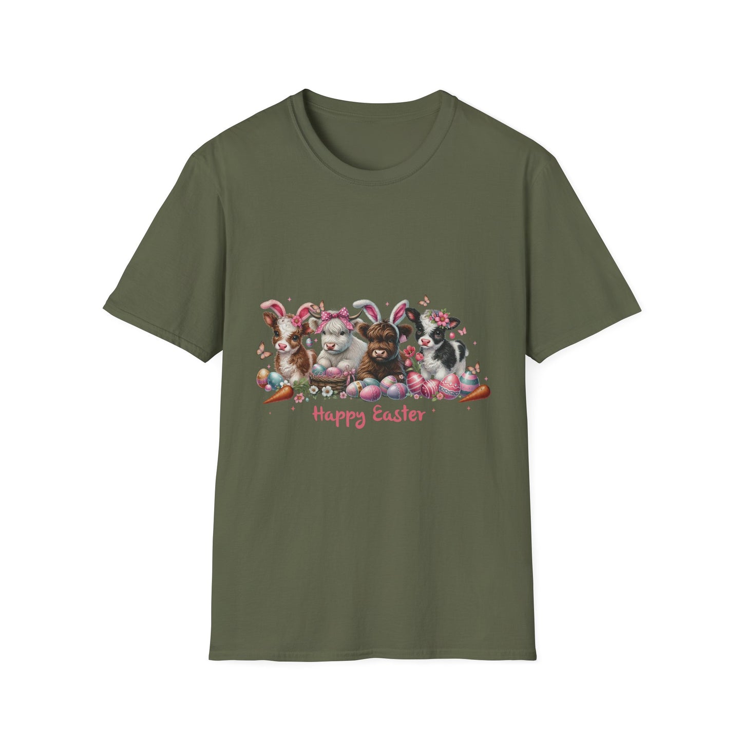 Happy Easter Highland Cow Bunny T-Shirt