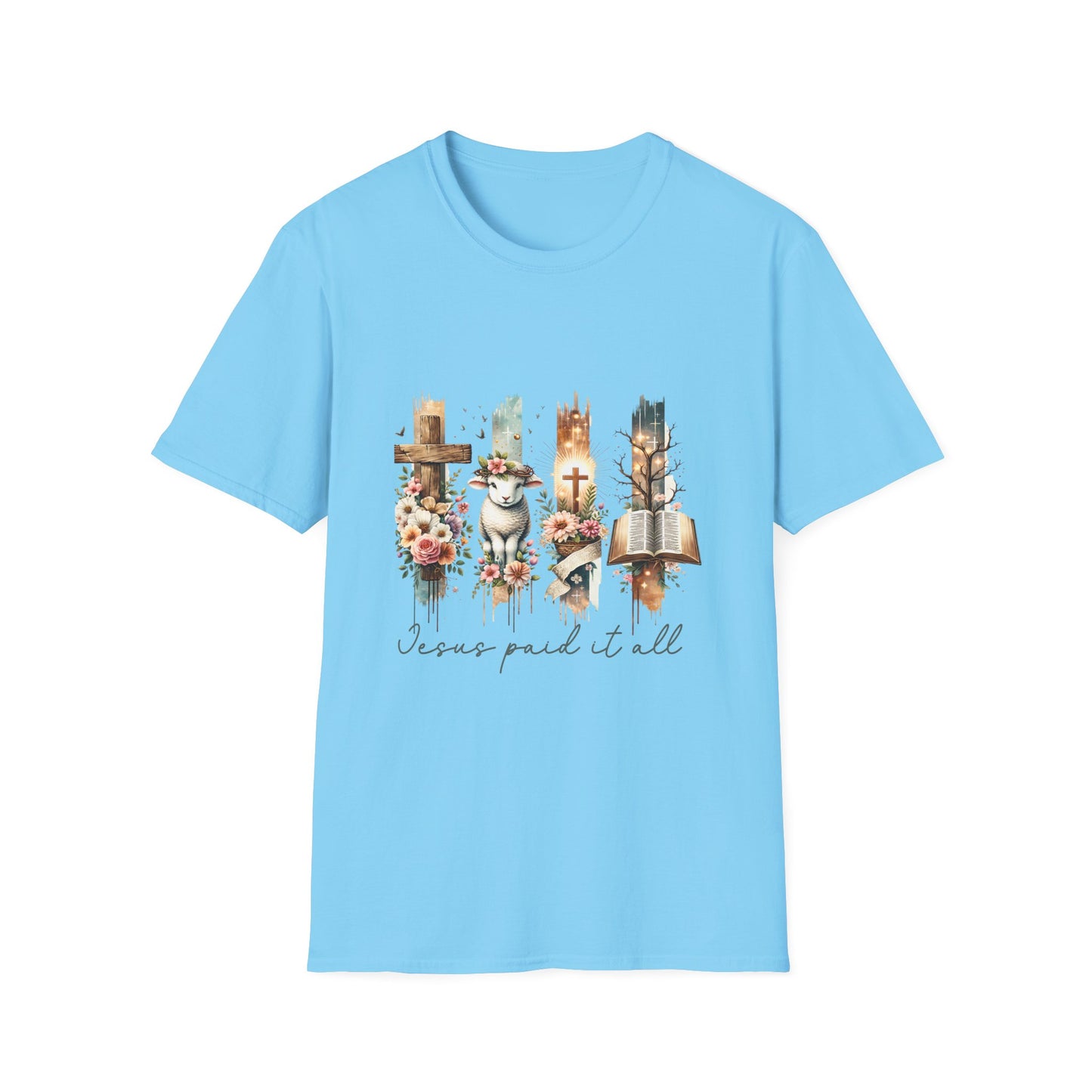 Jesus Paid It All Floral T-Shirt | Comfortable Faith-Based Tee