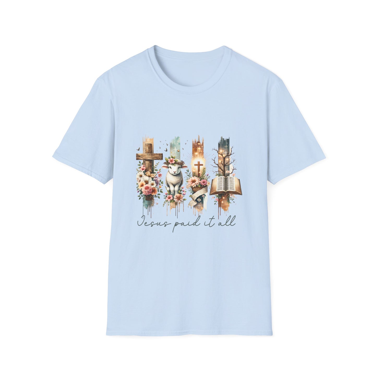 Jesus Paid It All Floral T-Shirt | Comfortable Faith-Based Tee
