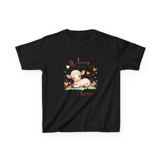 Kids Heavy Cotton™ Tee - Adorable Lamb Design "He Leaves The 99 For Me"