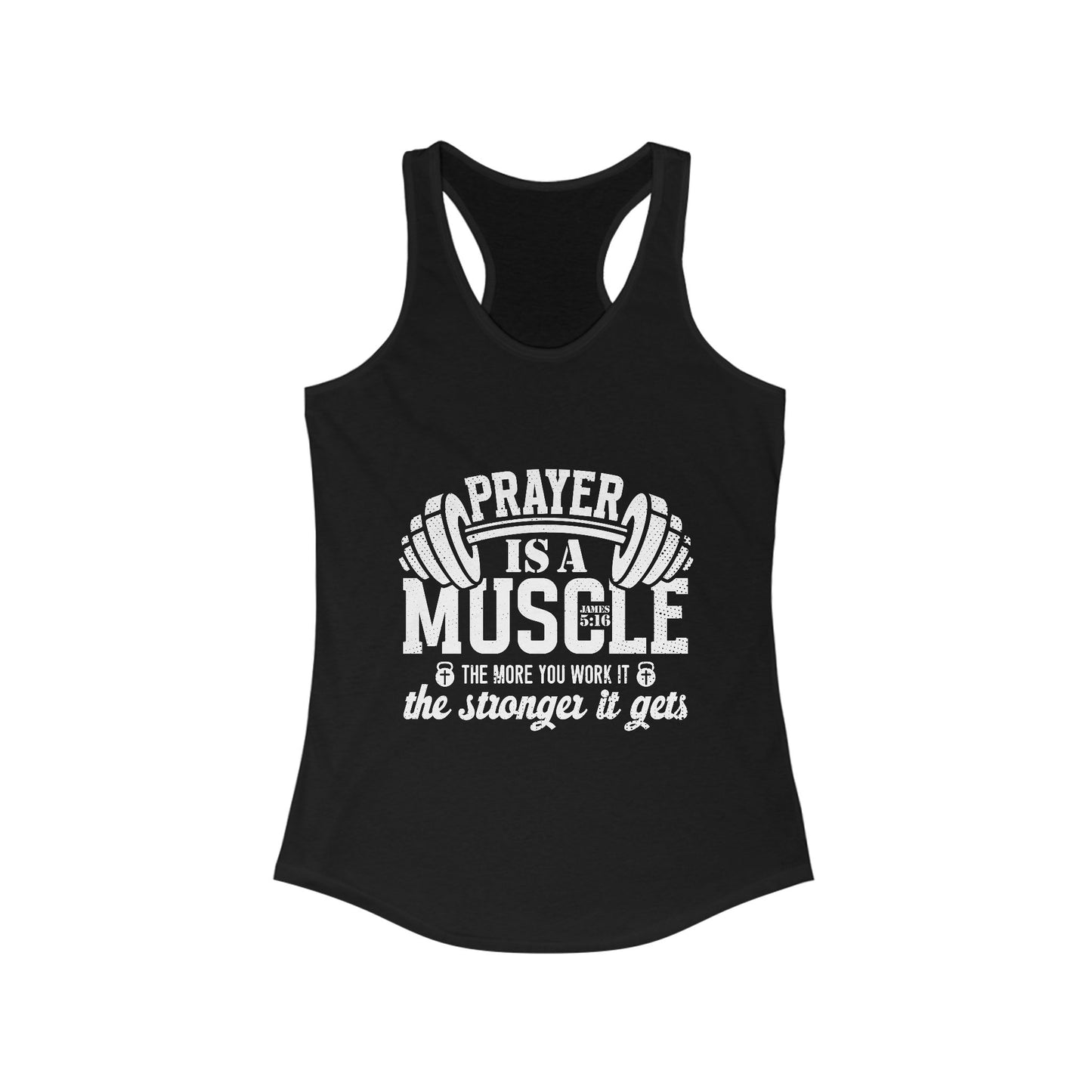 Motivational Workout Tank for Women - 'Prayer is a Muscle' Gym Top