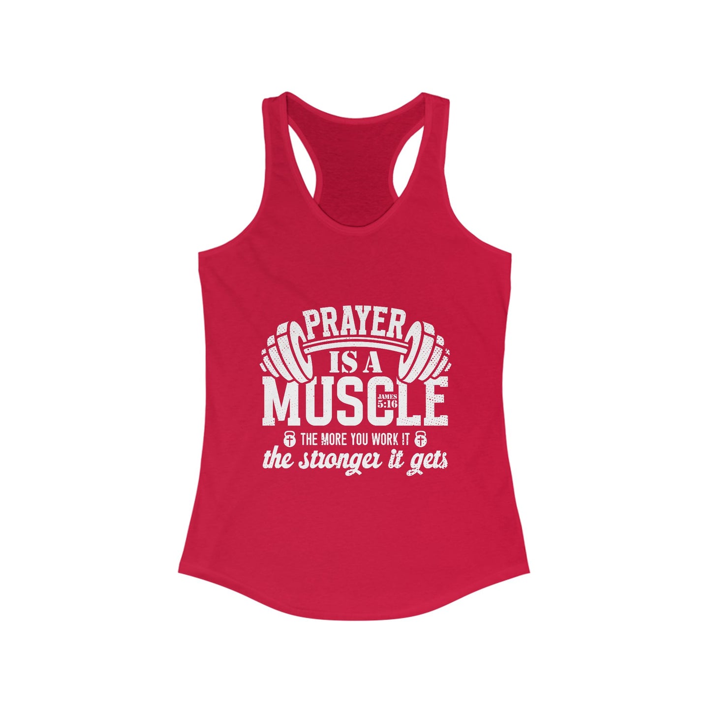 Motivational Workout Tank for Women - 'Prayer is a Muscle' Gym Top