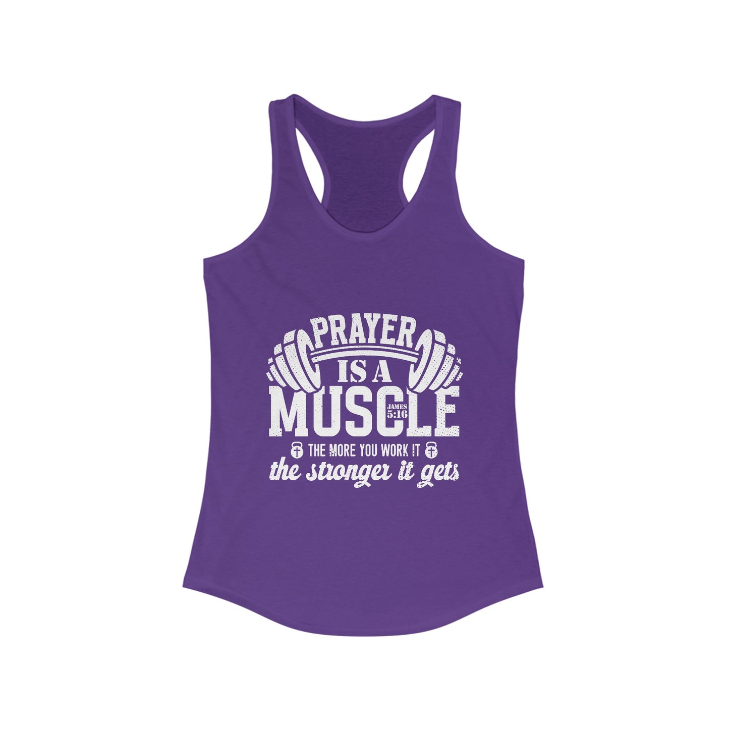 Motivational Workout Tank for Women - 'Prayer is a Muscle' Gym Top