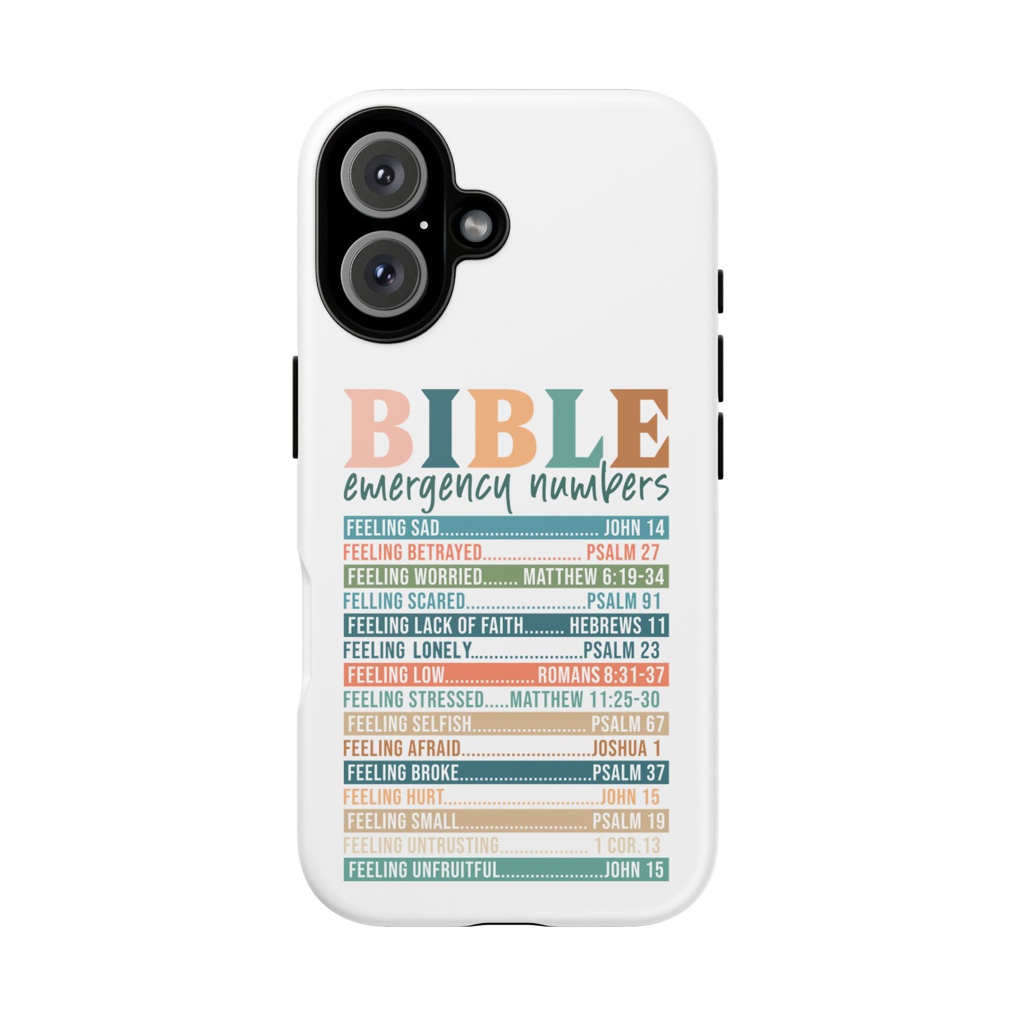 Bible Emergency Numbers Phone Case - Tough & Inspirational Design