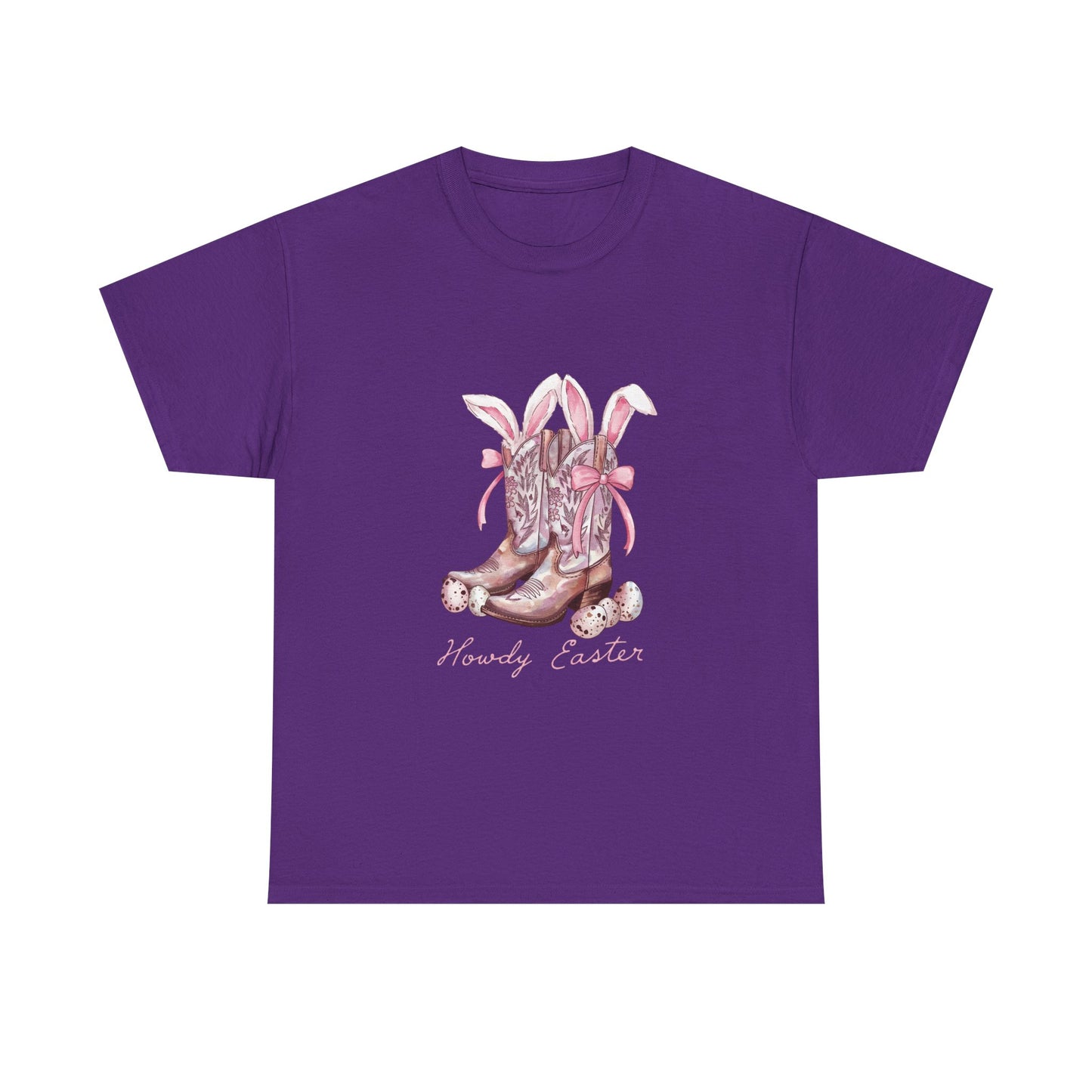 Howdy Easter Pink Cowgirl Boots - Cotton Tee
