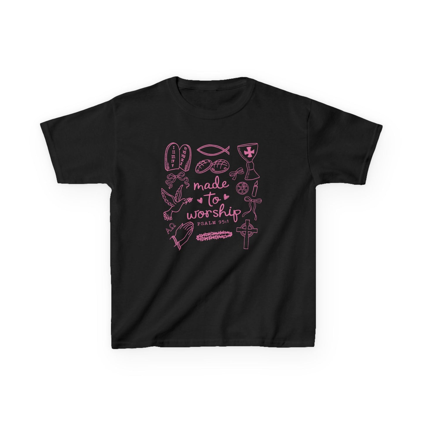 Made to Worship Kids Heavy Cotton Tee - Faith-Inspired Graphic T-Shirt