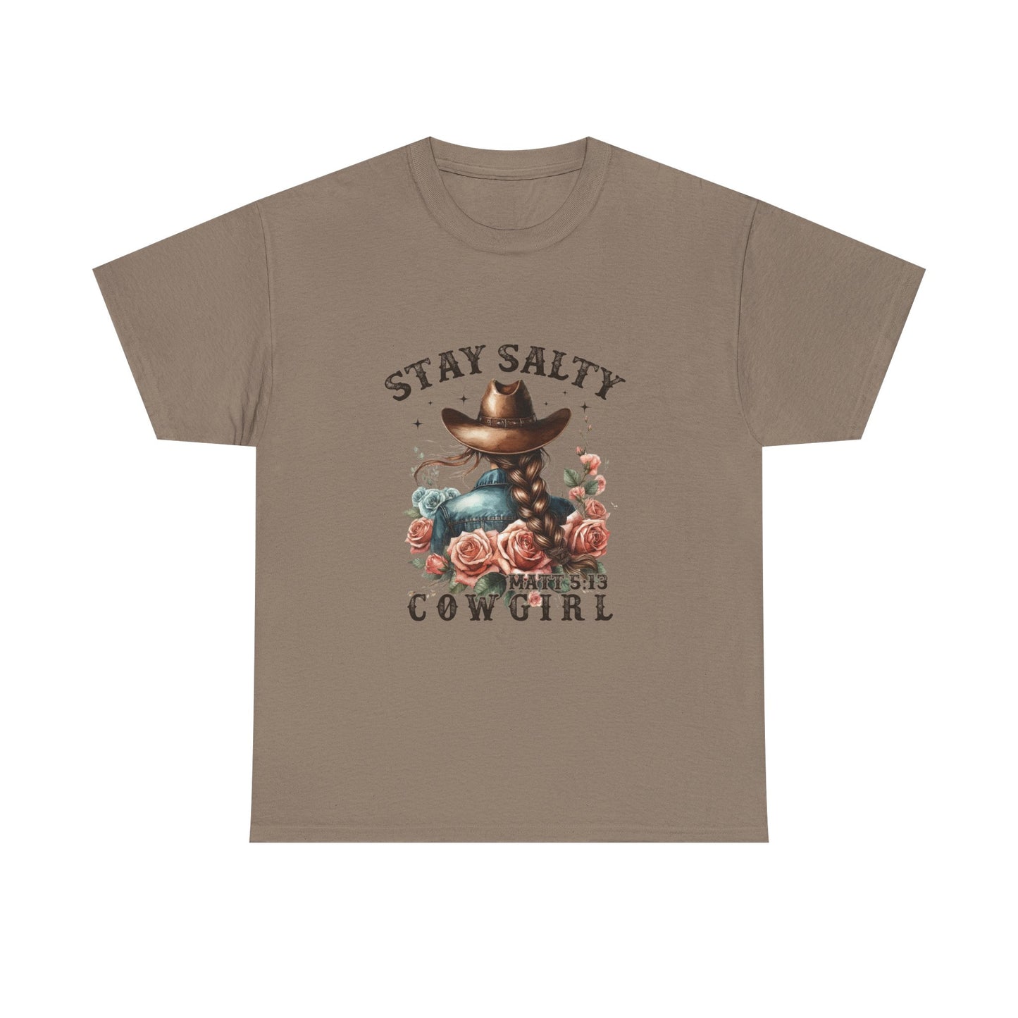 Stay Salty Cowgirl Cotton T-shirt - Trendy Western Graphic T-Shirt