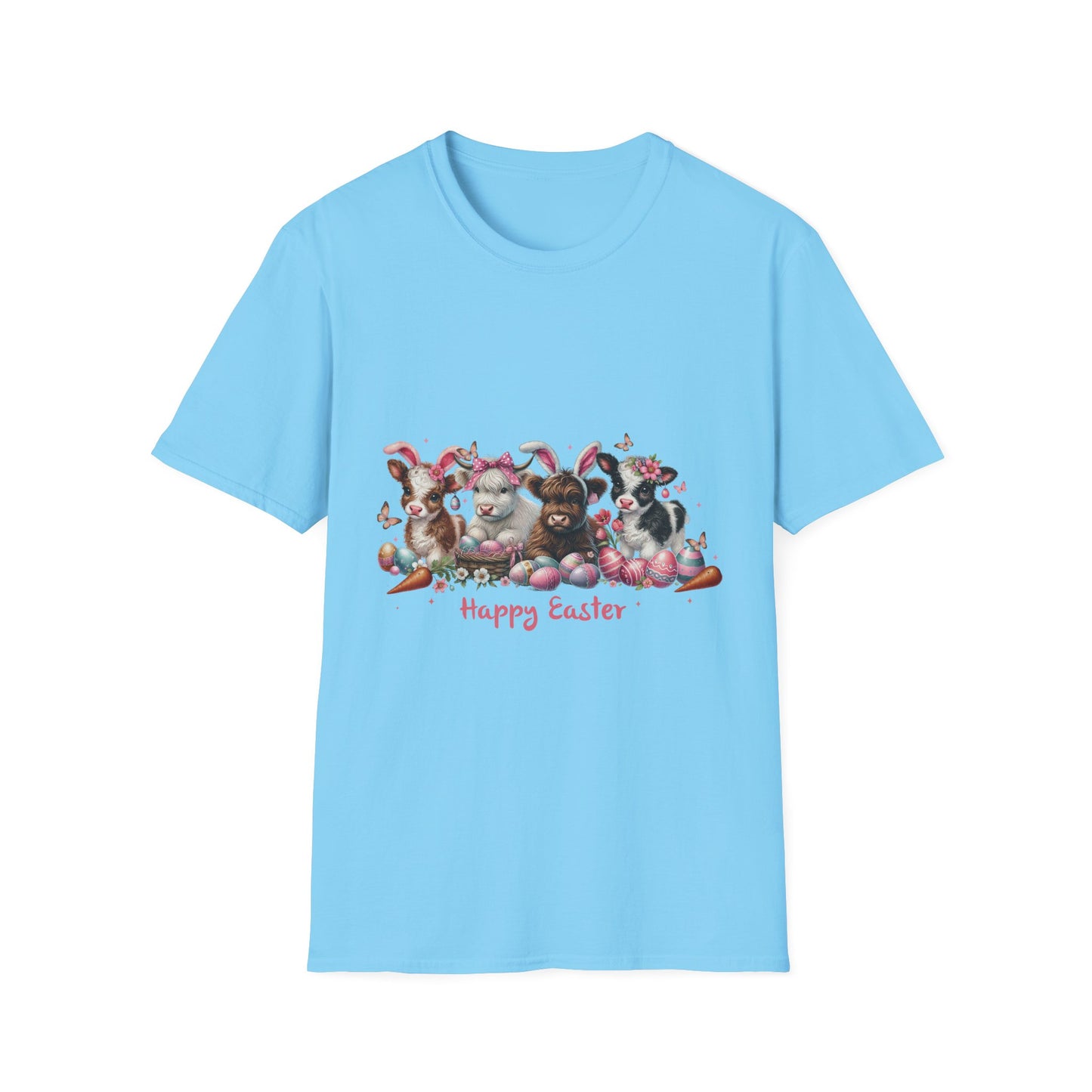 Happy Easter Highland Cow Bunny T-Shirt