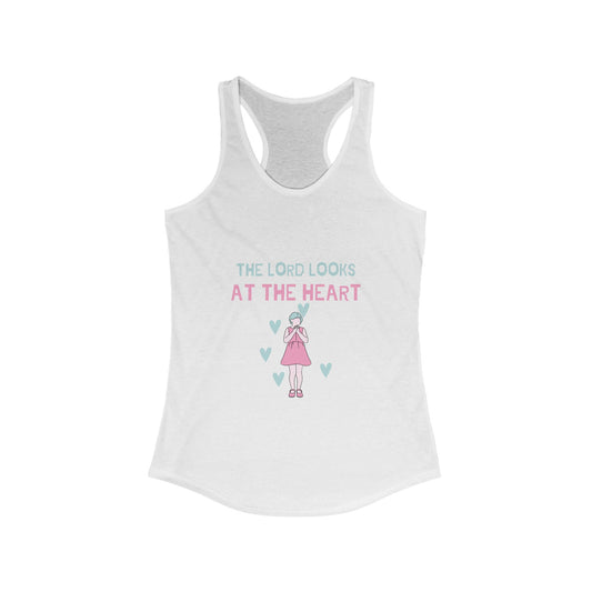 Inspirational Women's Racerback Tank - "The Lord Looks at the Heart"