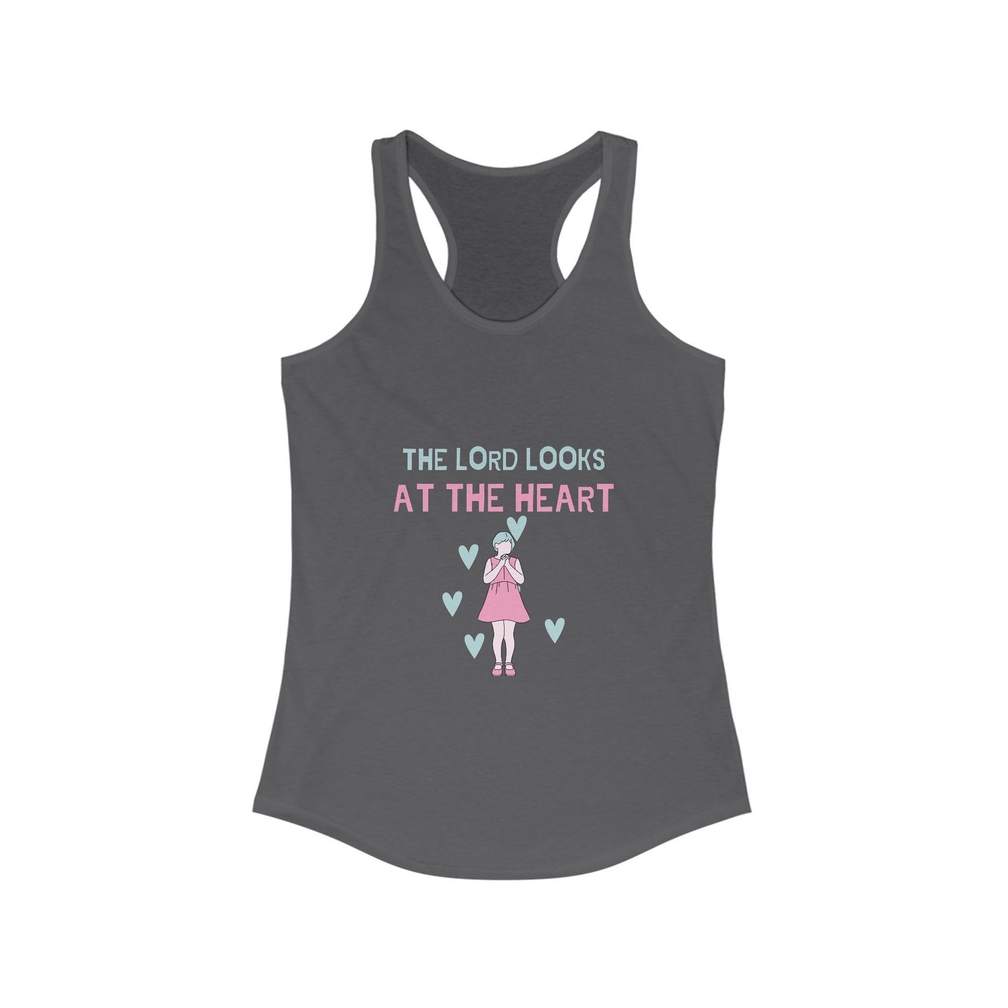 Inspirational Women's Racerback Tank - "The Lord Looks at the Heart"