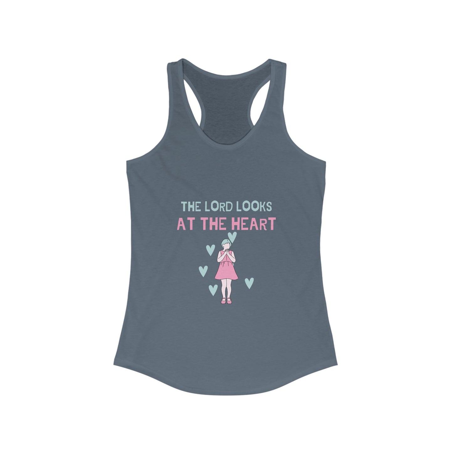 Inspirational Women's Racerback Tank - "The Lord Looks at the Heart"