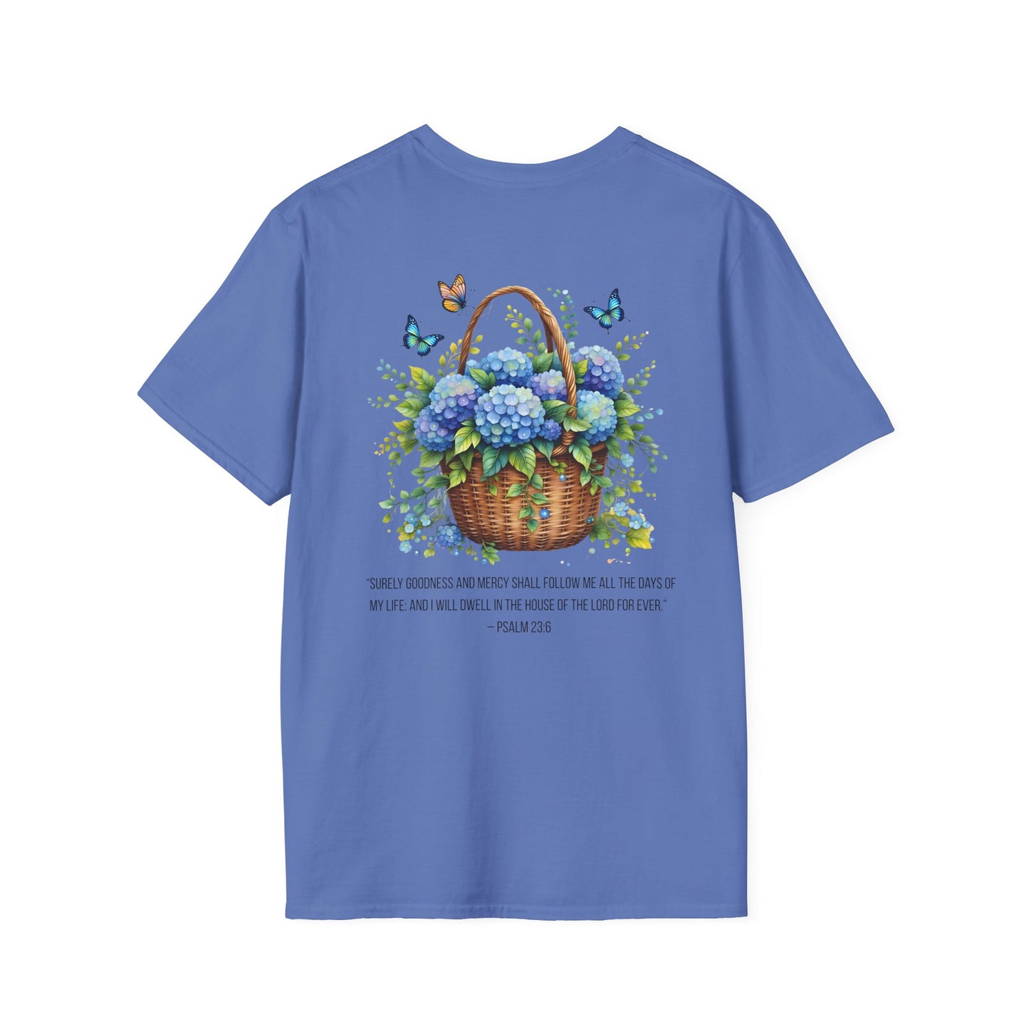 Floral Psalm 23 - Soft Cotton Tee for Nature Lovers & Faith Celebrations