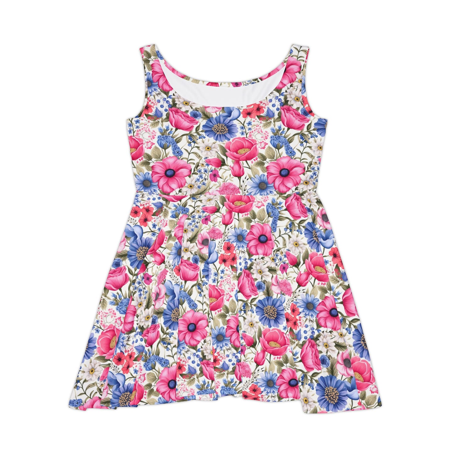 Floral Print Women's Skater Dress - Perfect for Spring Celebrations
