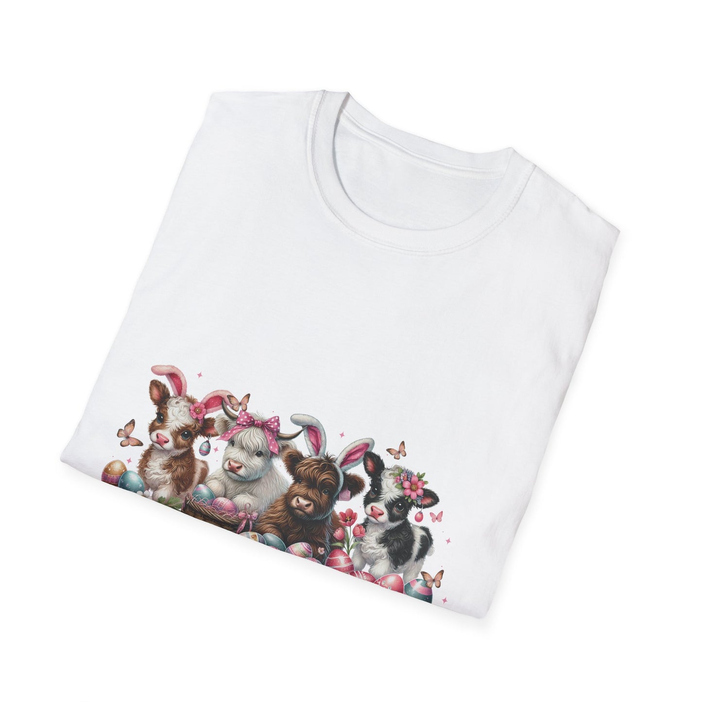 Happy Easter Highland Cow Bunny T-Shirt