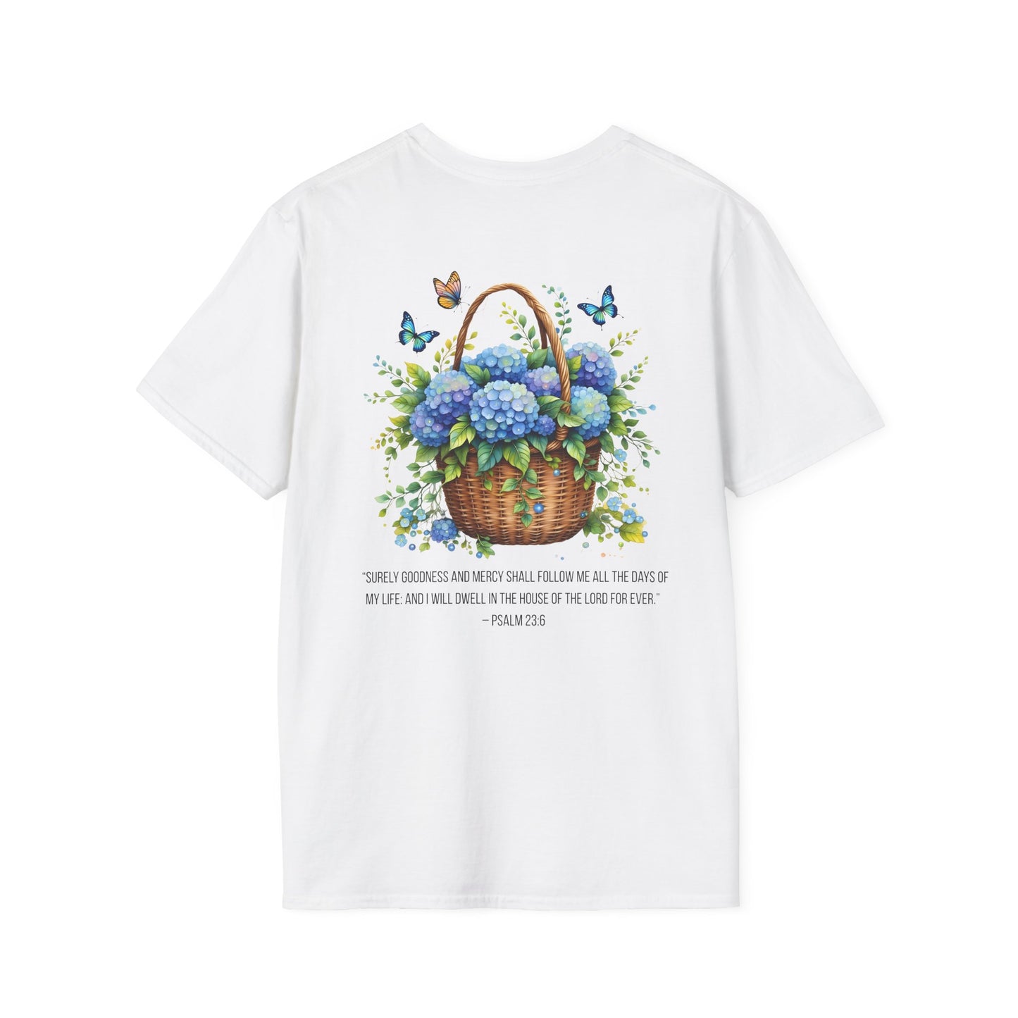 Floral Psalm 23 - Soft Cotton Tee for Nature Lovers & Faith Celebrations